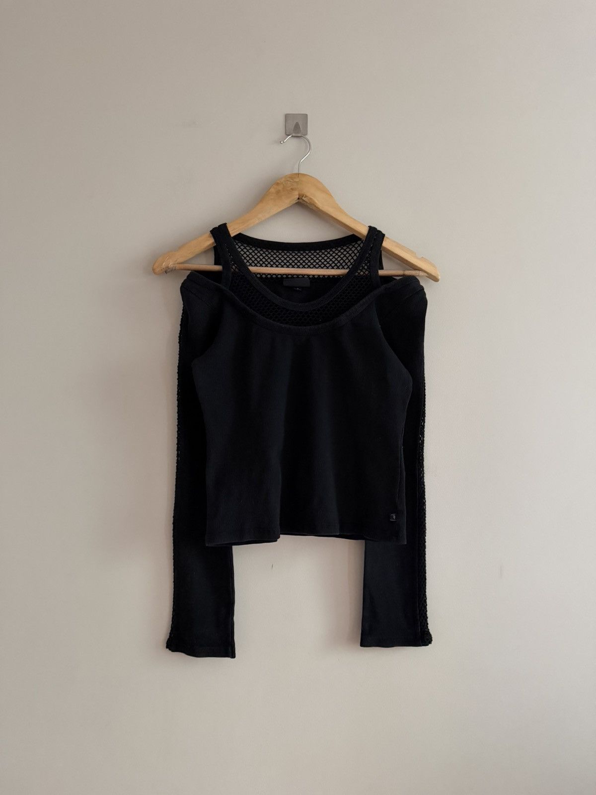 Vintage Avant-Garde Layered Black Mesh Top Size M / US 6-8 / IT 42-44 - 1 Thumbnail