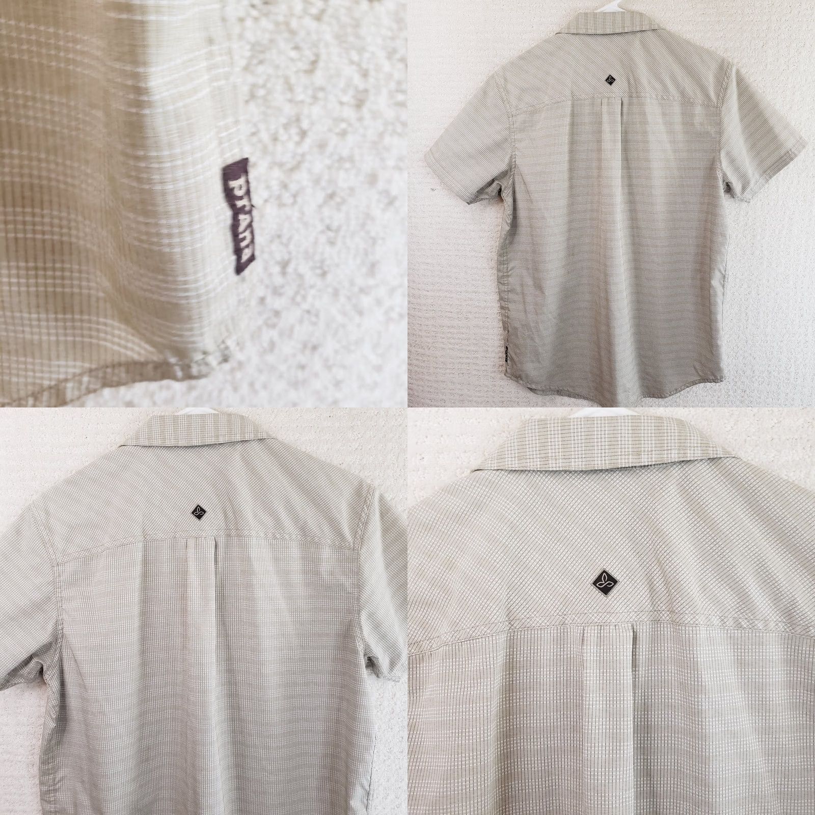 Prana Prana Button Up Short Sleeve Shirt Beige Plaid Slim Men's S Organic Cotton Size US S / EU 44-46 / 1 - 8 Thumbnail