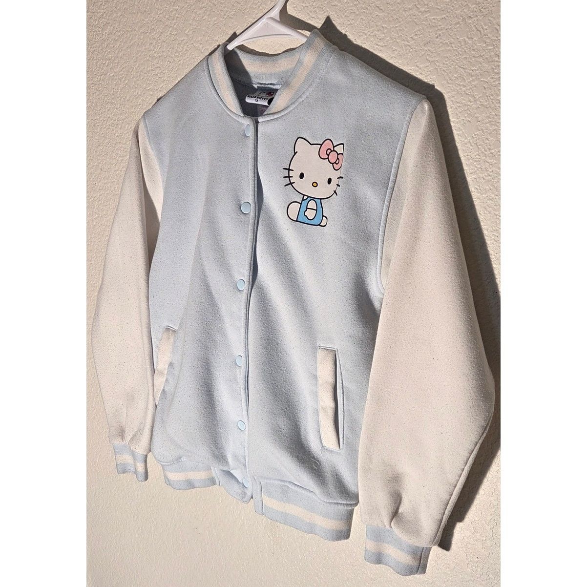 SAYHELLO Hello Kitty Varsity Jacket - Sky Blue - Girls Size 12 Size US 26 / EU 42 - 3 Thumbnail