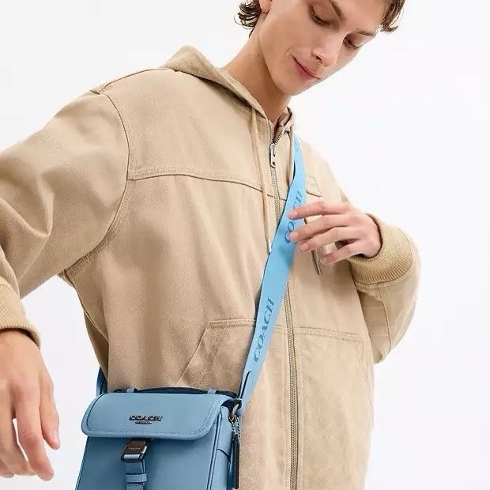 Coach NWT COACH Racer Crossbody Bag CBH56 Pool Leather Size ONE SIZE - 6 Thumbnail