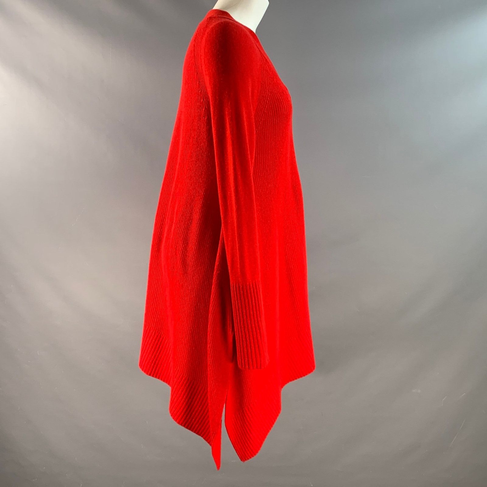 Donna Karan DONNA KARAN Size S Red Merino Wool Cashmere Long Cardigan Size S / US 4 / IT 40 - 2 Thumbnail