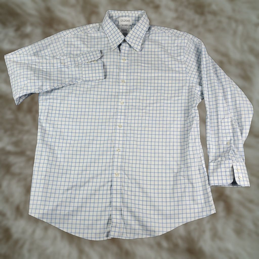 Brooks Brothers Brooks Brothers Dress Shirt Mens Size 16.5 Blue Check Long Sleeve Button-Up Size 42R - 1 Thumbnail