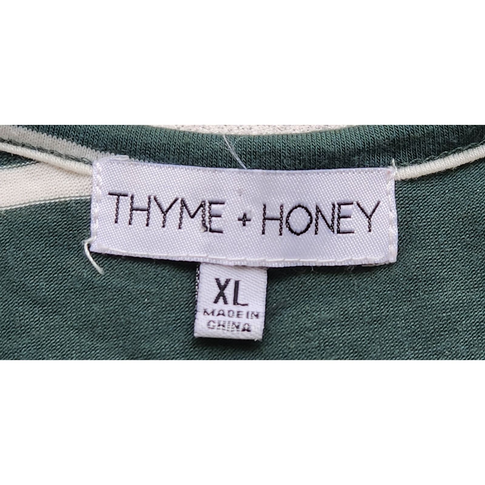 Other Thyme + Honey Green White Striped Long Sleeves Top XL Soft Size XL / US 12-14 / IT 48-50 - 5 Thumbnail
