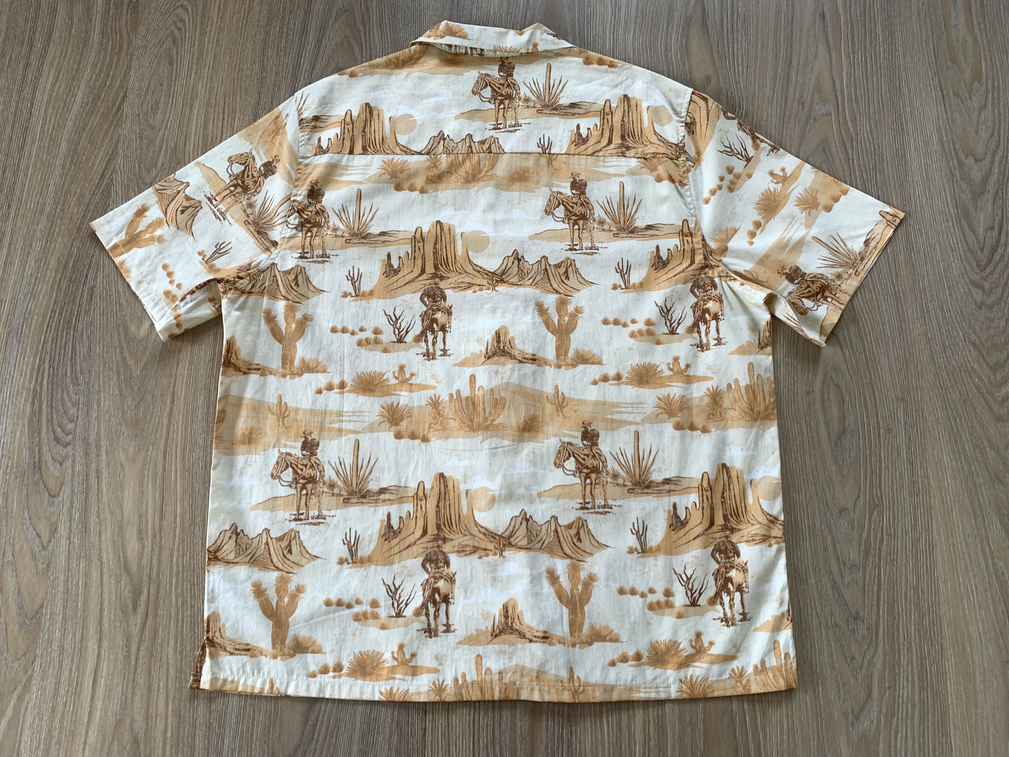 Primark Primark Regular Fit New Beige Cotton Hawaiian Shirt Size US XL / EU 56 / 4 - 3 Thumbnail
