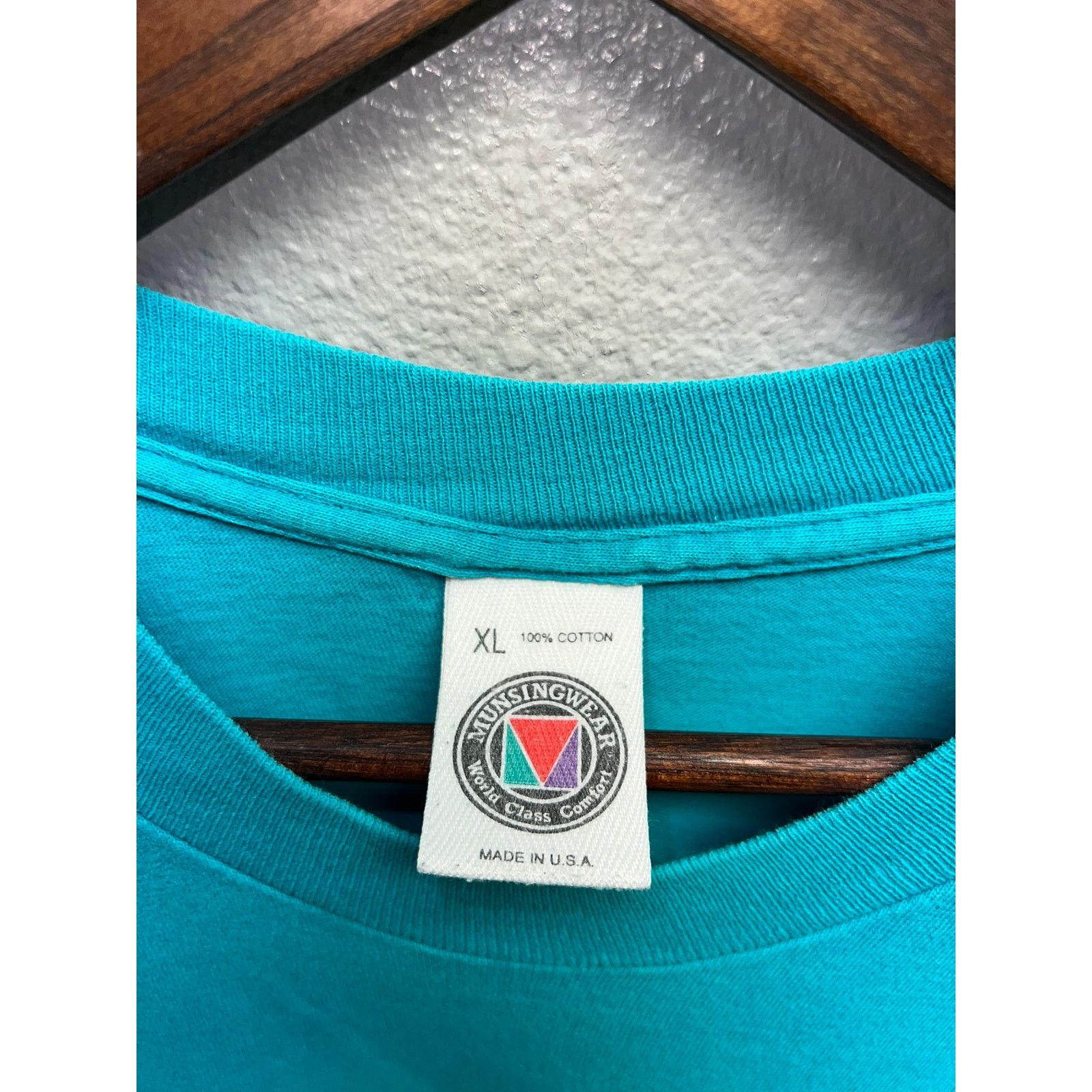 Vintage Vintage Munsingwear USA Made Teal Blank Shirt VTG XL X-Large Size US XL / EU 56 / 4 - 6 Thumbnail