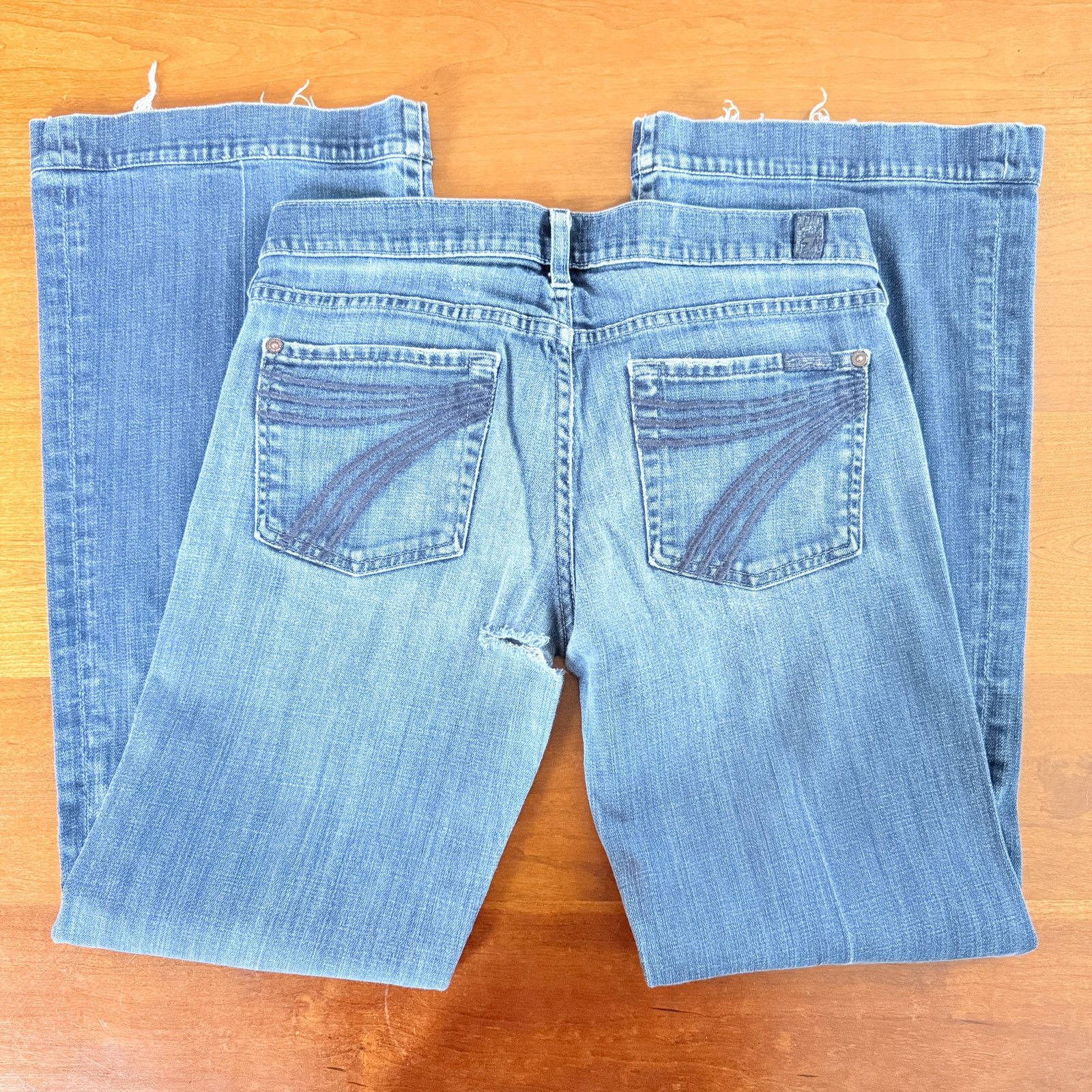 Other 7 For All Mankind Dojo Flare Blue Jeans Size 29 Size 30" / US 8 / IT 44 - 3 Thumbnail