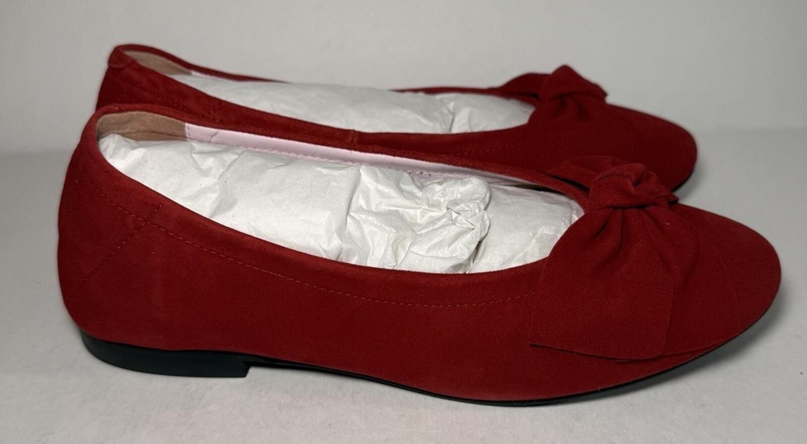 Other SOLE BLISS Lola Women's Red Suede Ballet Flats Slip-On Size US 8 / IT 38 - 3 Thumbnail