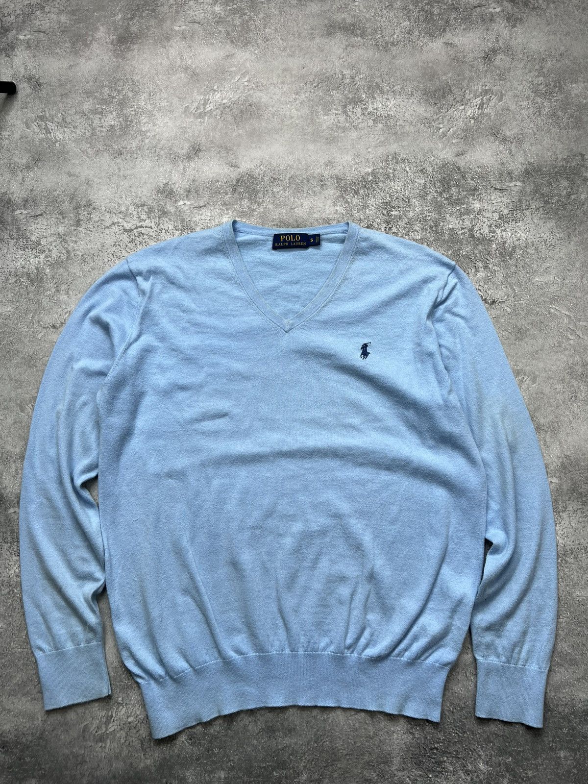 Polo Ralph Lauren Polo Ralph Lauren Blue Sweater Mens V-Neck Cashmere Size US S / EU 44-46 / 1 - 1 Thumbnail