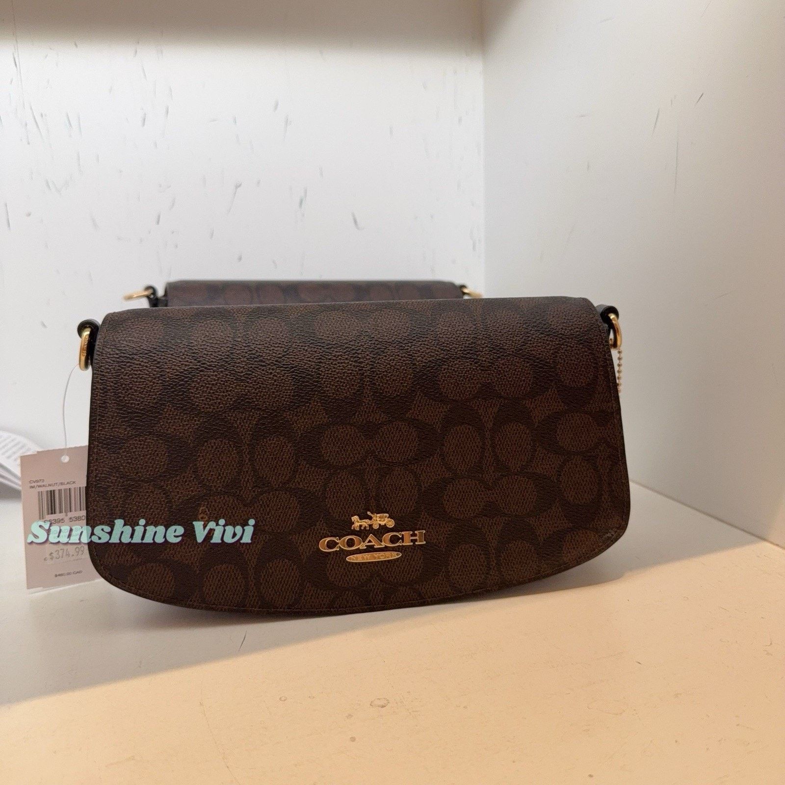 Coach NWT Coach Andrea Shoulder Bag CV973 Gold/Walnut/Black Size ONE SIZE - 1 Thumbnail