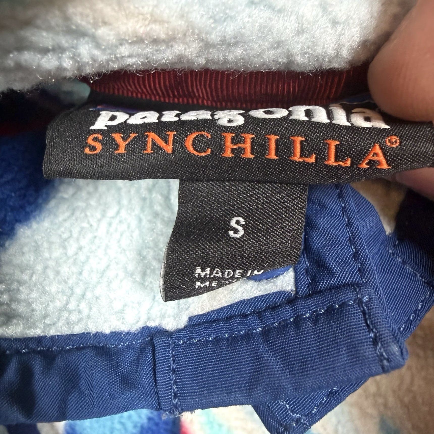 Patagonia Patagonia Synchilla Fleece Jacket Women's Small Red Blue White Feather Pullover Size S / US 4 / IT 40 - 4 Thumbnail
