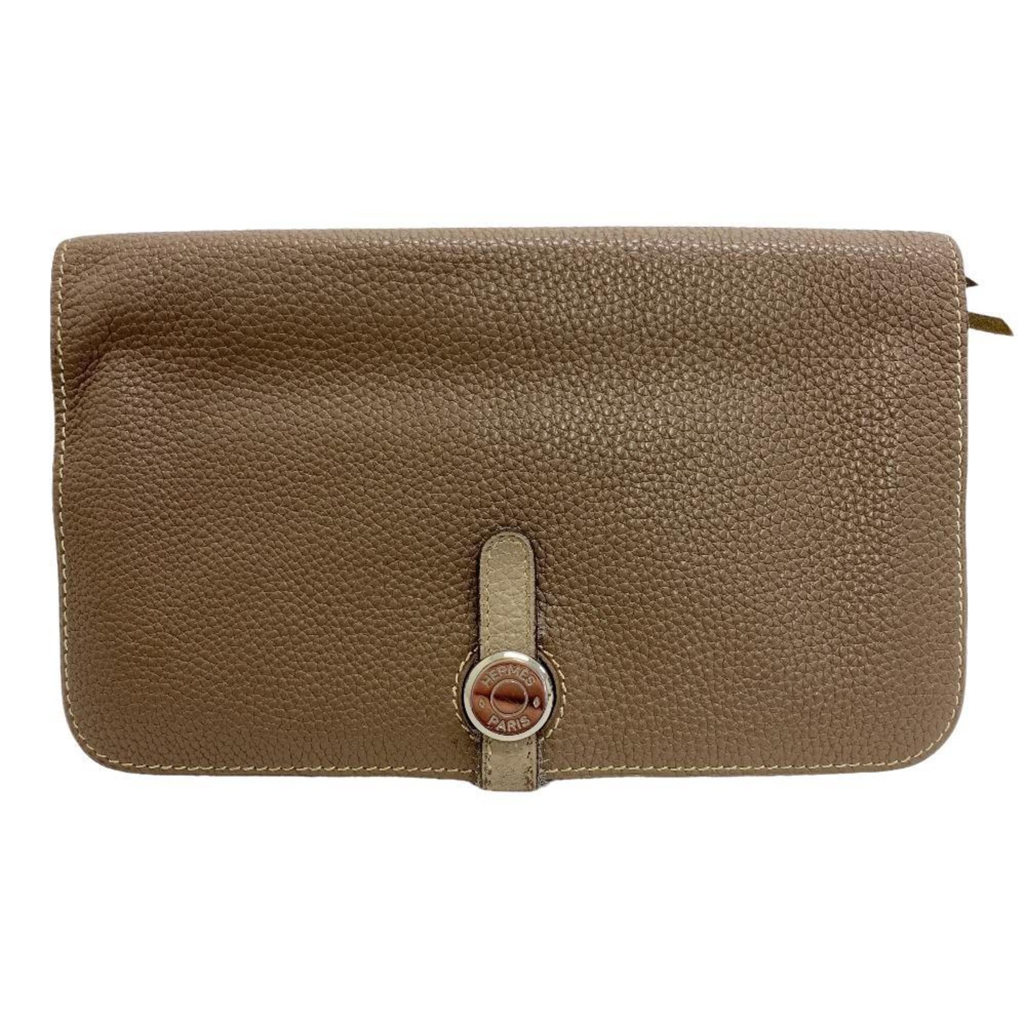image of Hermes Dogon Gm Long Wallet Beige Ladies in White, Women's