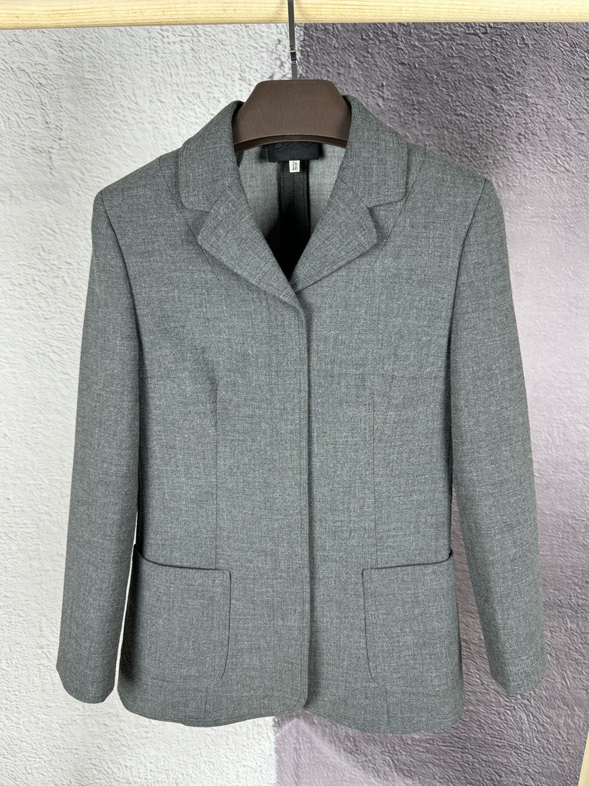 Dolce & Gabbana Dolce & Gabbana grey notch lapel coat jacket Size S / US 4 / IT 40 - 2 Thumbnail