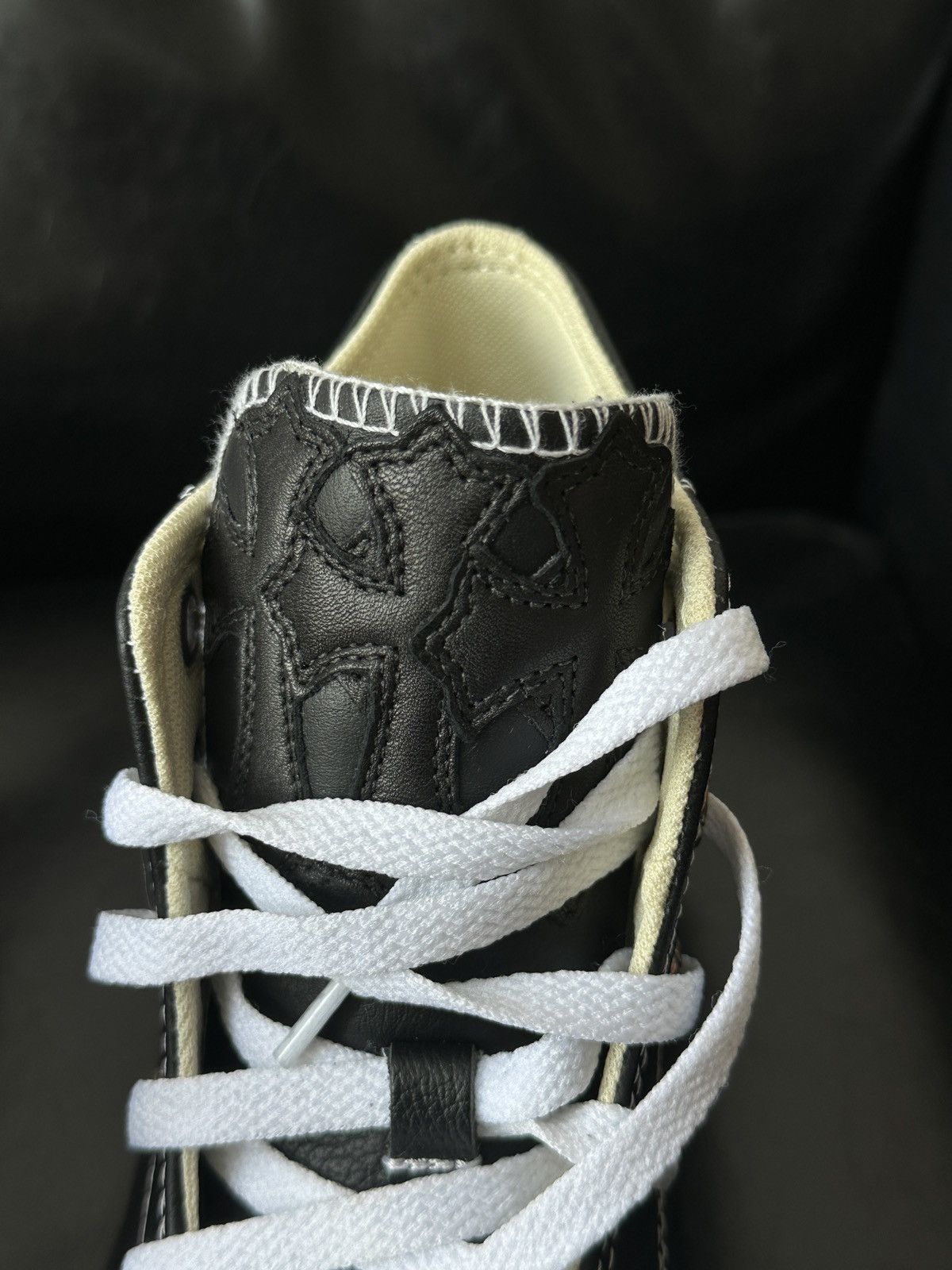 Chrome Hearts Converse Silver Sword Leather High-Top Sneaker
