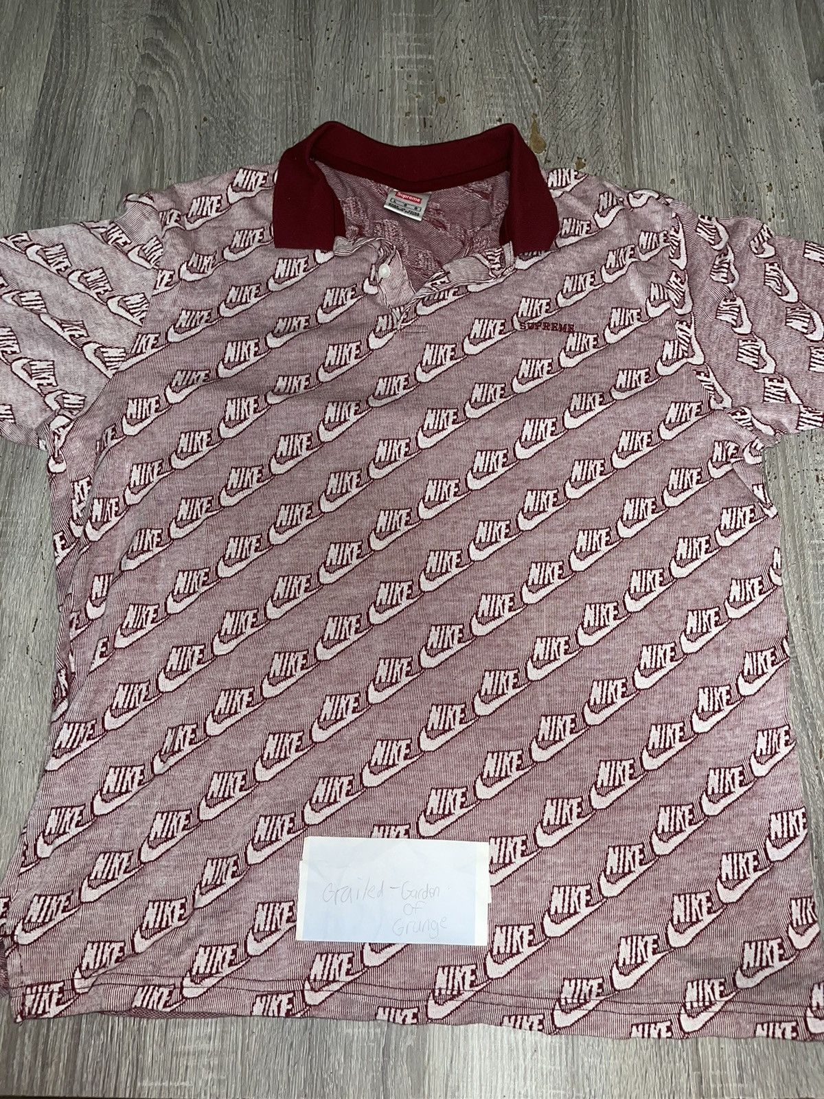 Nike × Supreme Supreme Nike Jacquard Polo Burgundy Red Size US L / EU 52-54 / 3 - 6 Thumbnail