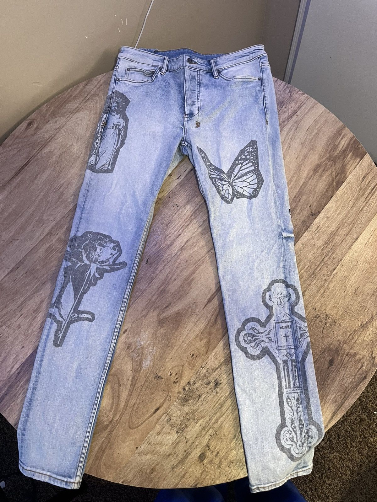 Ksubi ksubi chitch kut out cross jeans Size US 33 - 1 Thumbnail