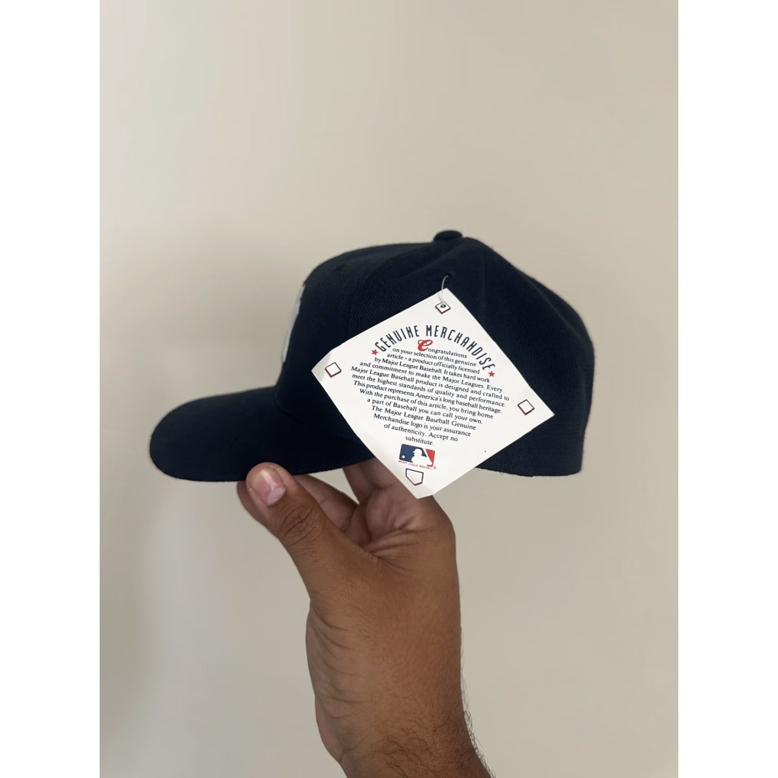 Drew VINTAGE Drew Pearson NY Yankees Fitted Hat - 7 1/8 - Navy Blue - Wool - NEW WITH TAGS - Baseball Cap - Men Size ONE SIZE - 2 Thumbnail