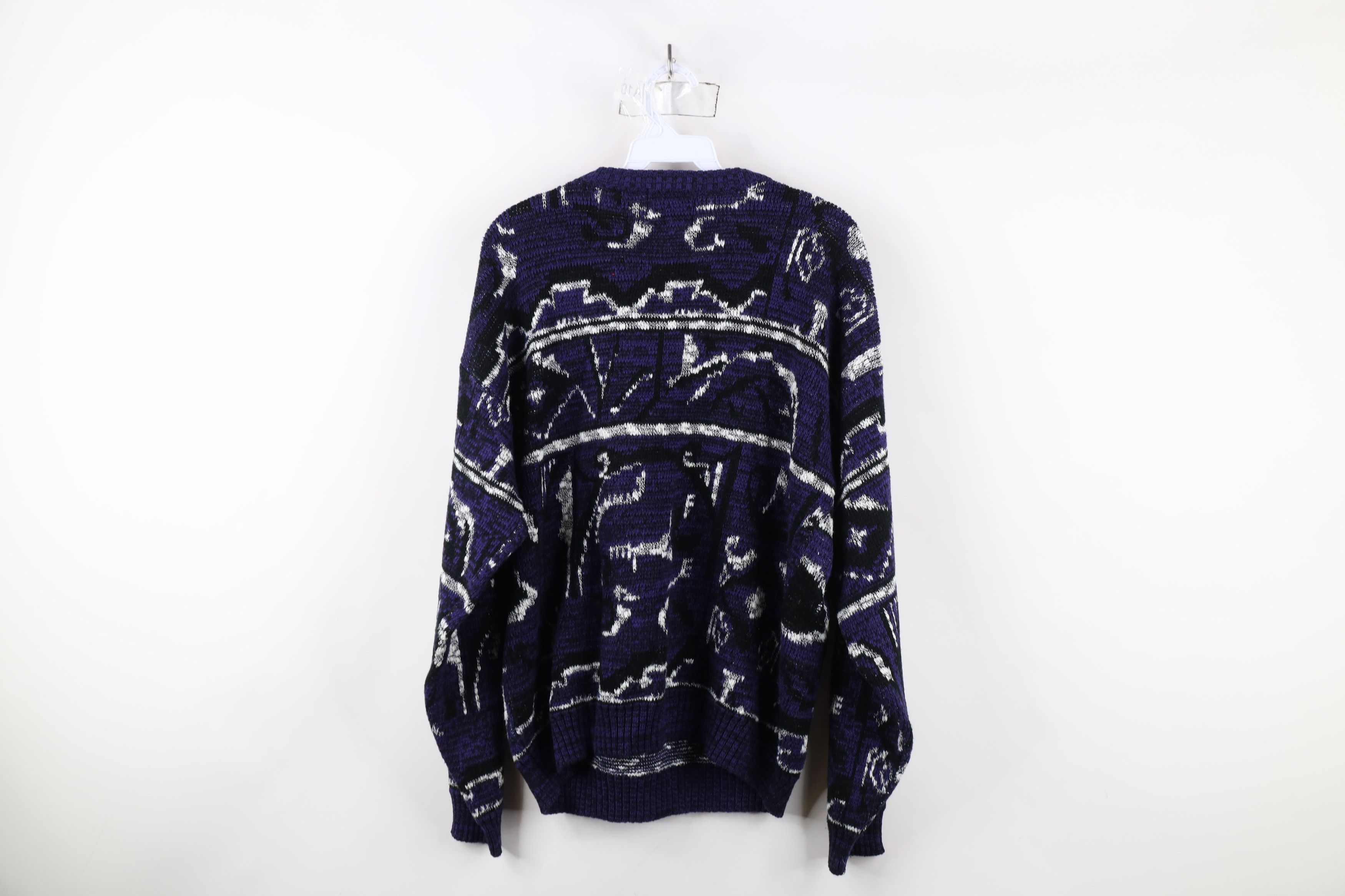 Vintage Vintage 90s Coogi Style Geometric Knit Crewneck Sweater Size L / US 10 / IT 46 - 9 Thumbnail