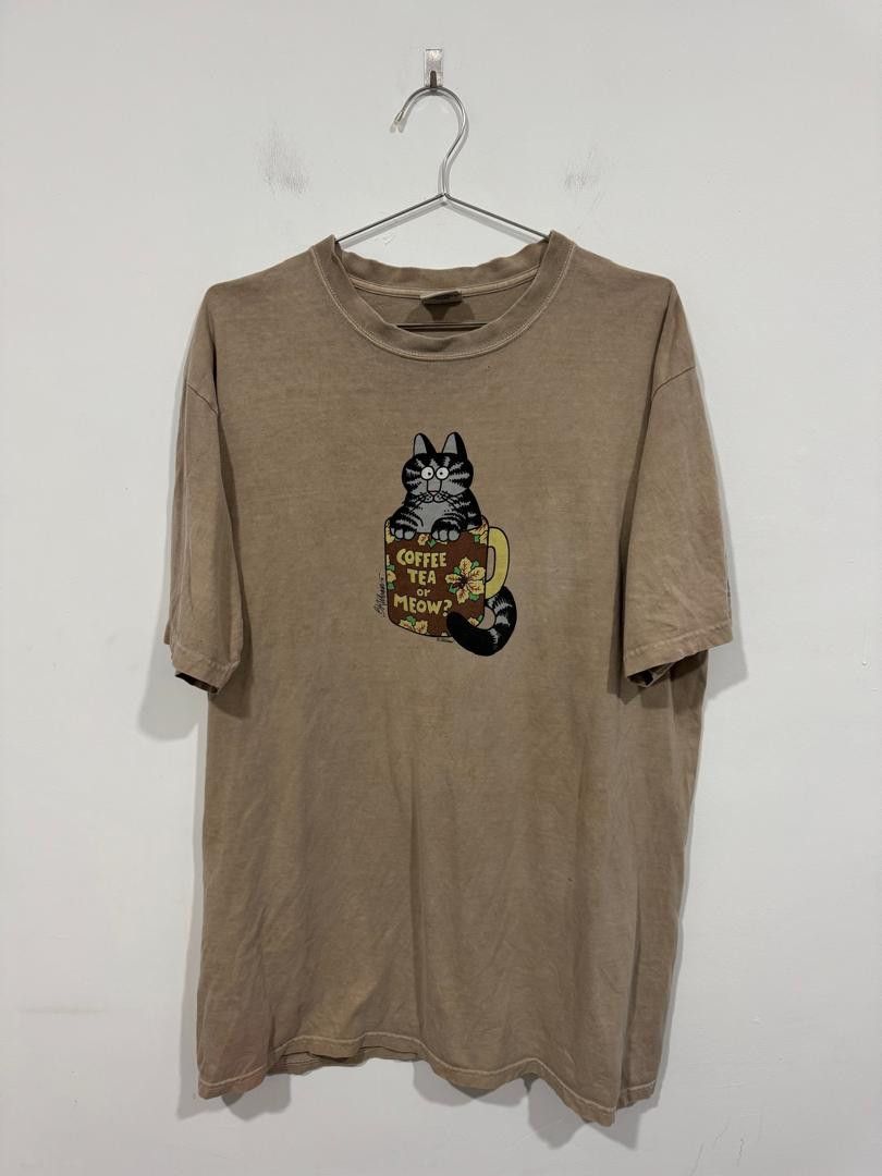 Vintage Vintage Crazy Shirt Coffee Tea or Meow Tee Size US XL / EU 56 / 4 - 1 Thumbnail