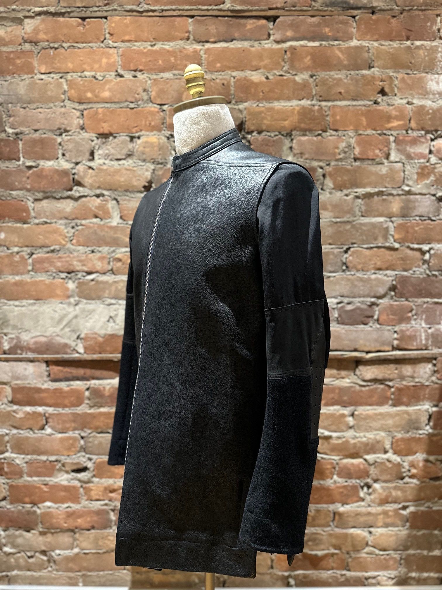 Rick Owens Rick Owens Leather Wool Jacket w/ Elbow Patches Size US M / EU 48-50 / 2 - 9 Thumbnail
