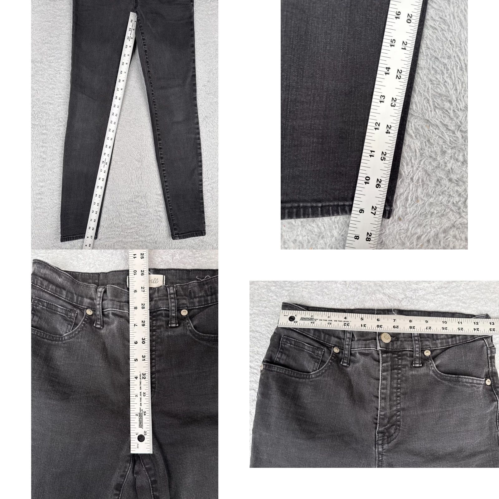 Madewell Madewell Jeans Women Skinny Denim 27 Black 9" High Riser 26x28 Cotton Blend Logo Pocket Size 27" / US 4 / IT 40 - 8 Thumbnail