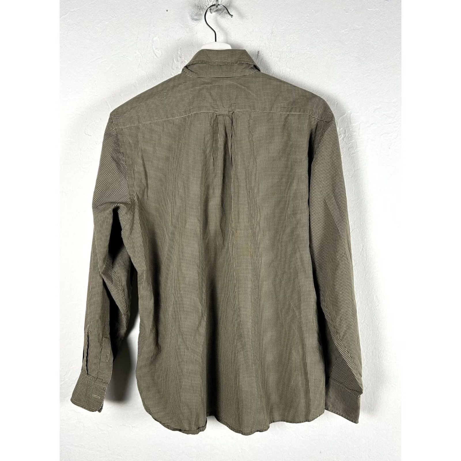 Faconnable Faconnable Shirt Mens Large Brown White Gingham Cotton Button-Up Long Sleeves Size US L / EU 52-54 / 3 - 3 Thumbnail