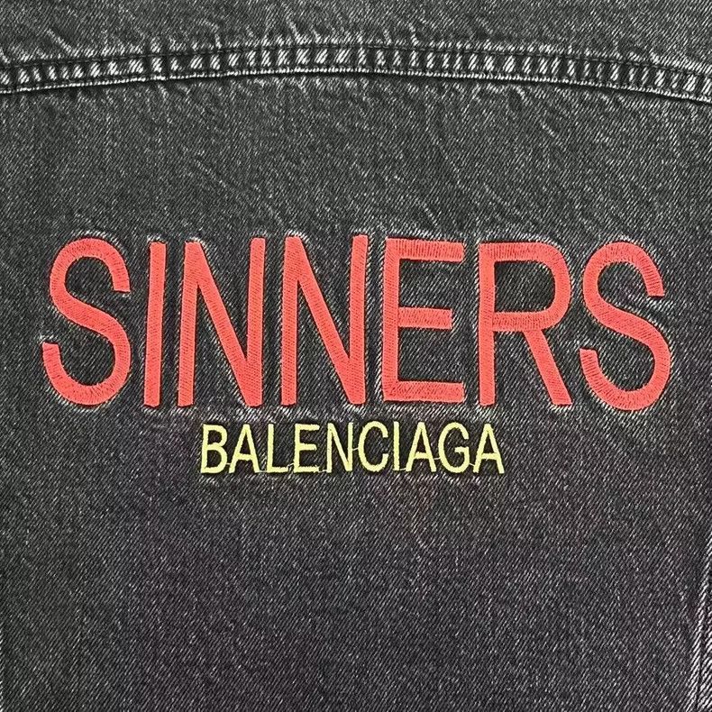 Balenciaga Balenciaga Washed black do old damage back embroidered sin Size US S / EU 44-46 / 1 - 4 Thumbnail