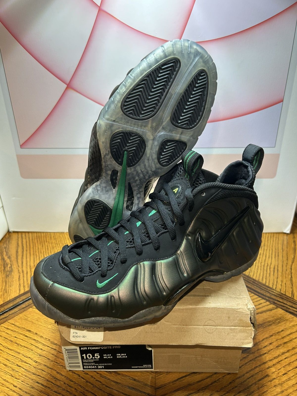 Nike Size 10.5 - Nike Air Foamposite Pro Pine Green 2011 LIKENEW 