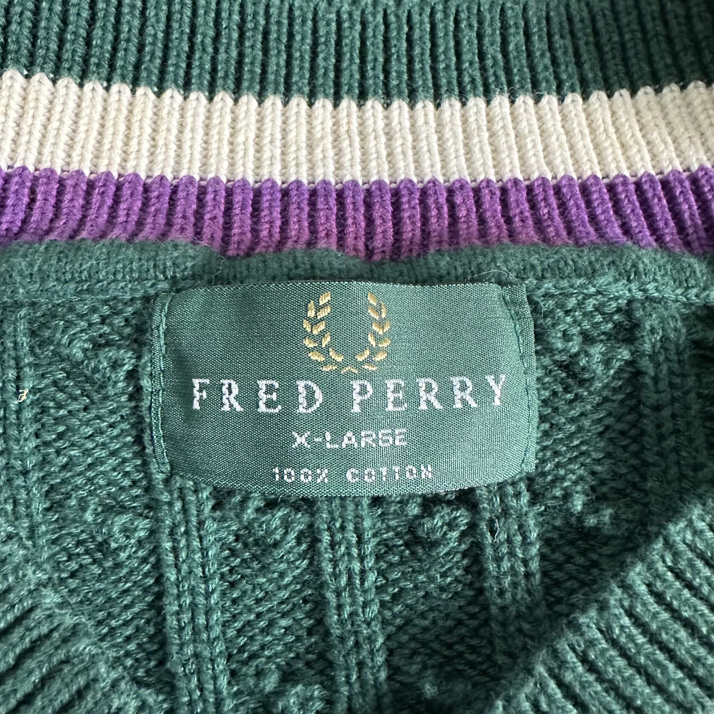 Fred Perry 🔥RARE🔥Vintage Fred Perry V-Neck Knitwear Size US XL / EU 56 / 4 - 4 Thumbnail