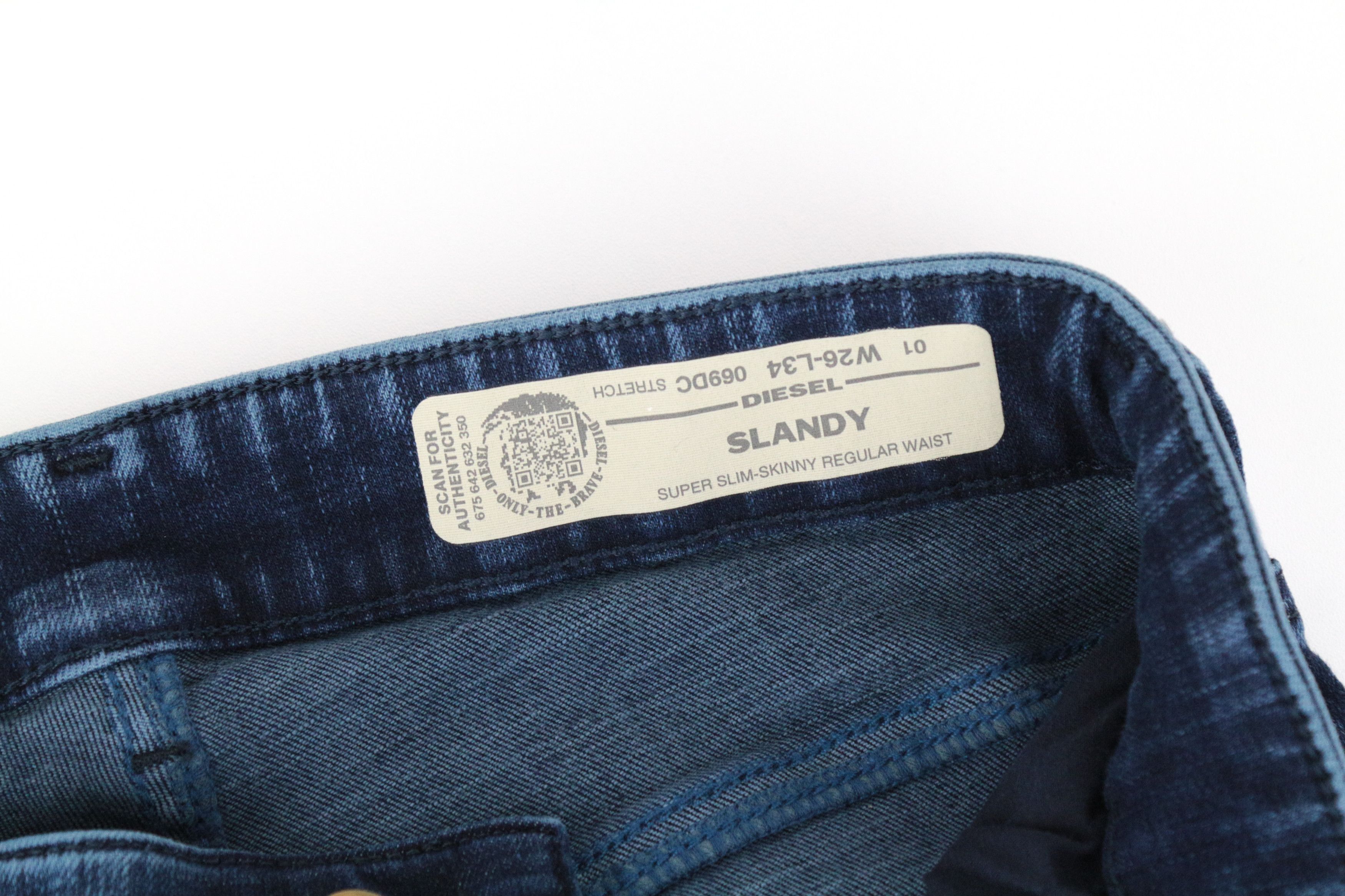 Diesel SLANDY 069DC W26/L34 Blue Stretch Jeans 63885 Size 26" / US 2 / IT 38 - 6 Thumbnail