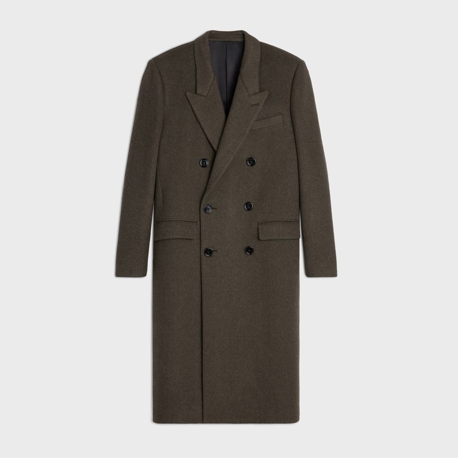 Celine o1loc1c1124 Overcoat in Double Face in Khaki/Melange Size L / US 10 / IT 46 - 1 Thumbnail