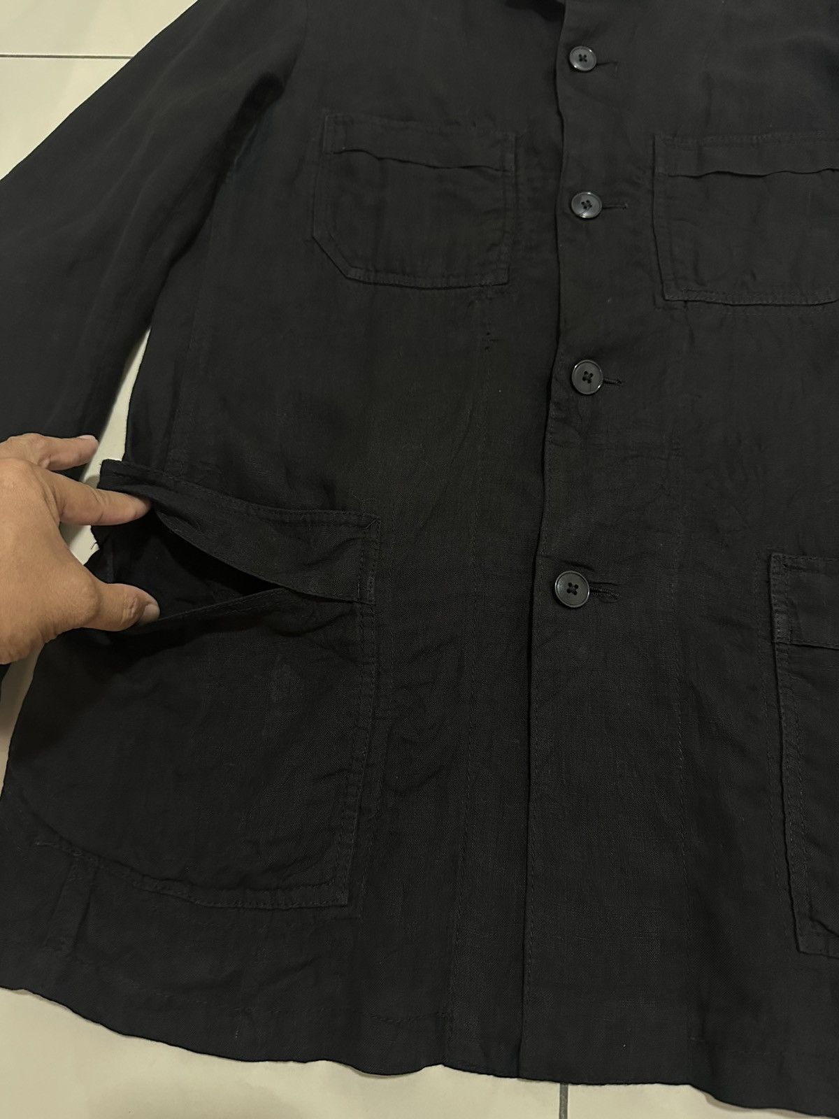 Yohji Yamamoto Yohji Yamamoto Y’s 08 SS Linen Jacket Iconic Yohji Yamamoto Size US L / EU 52-54 / 3 - 6 Thumbnail