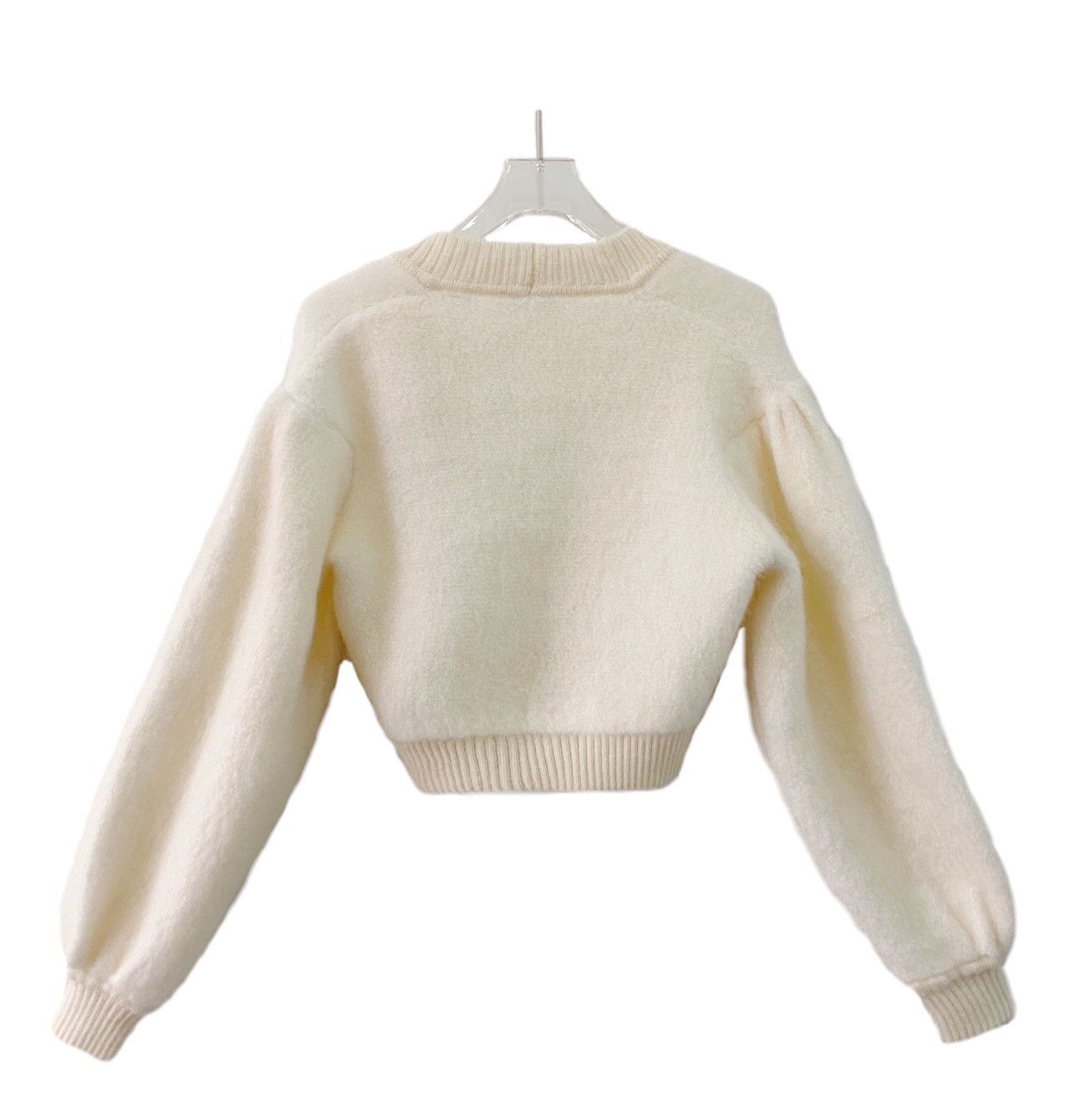 Fendi Fendi White Mohair V-Neck Long Sleeve Short Cardigan Coat Size XS / US 0-2 / IT 36-38 - 2 Thumbnail