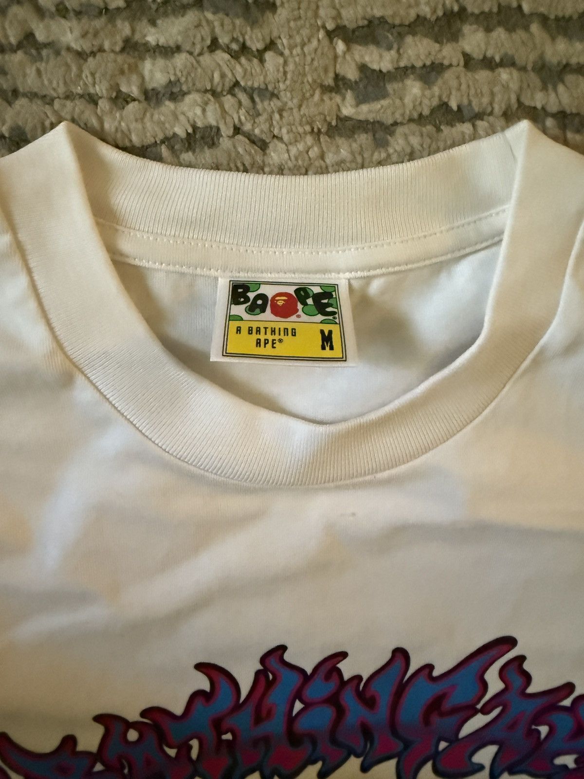 Bape Bape white flame T shirt Size US L / EU 52-54 / 3 - 3 Thumbnail