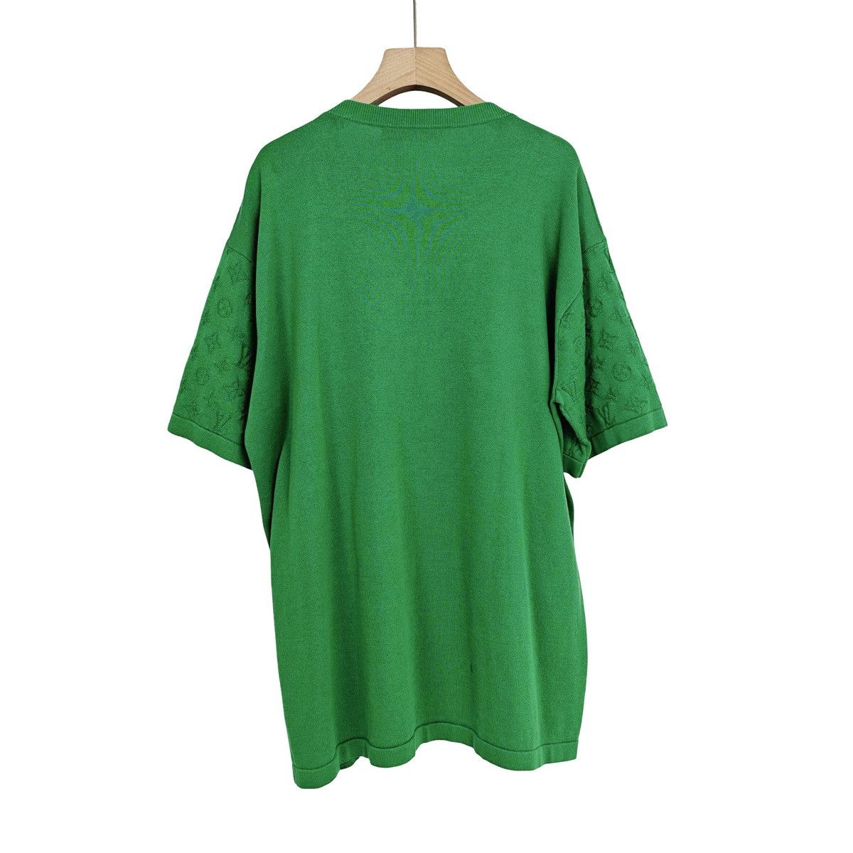 Louis Vuitton Louis Vuitton Green Monogram Sleeve Cotton Knit T-Shirt Size US XXL / EU 58 / 5 - 2 Thumbnail