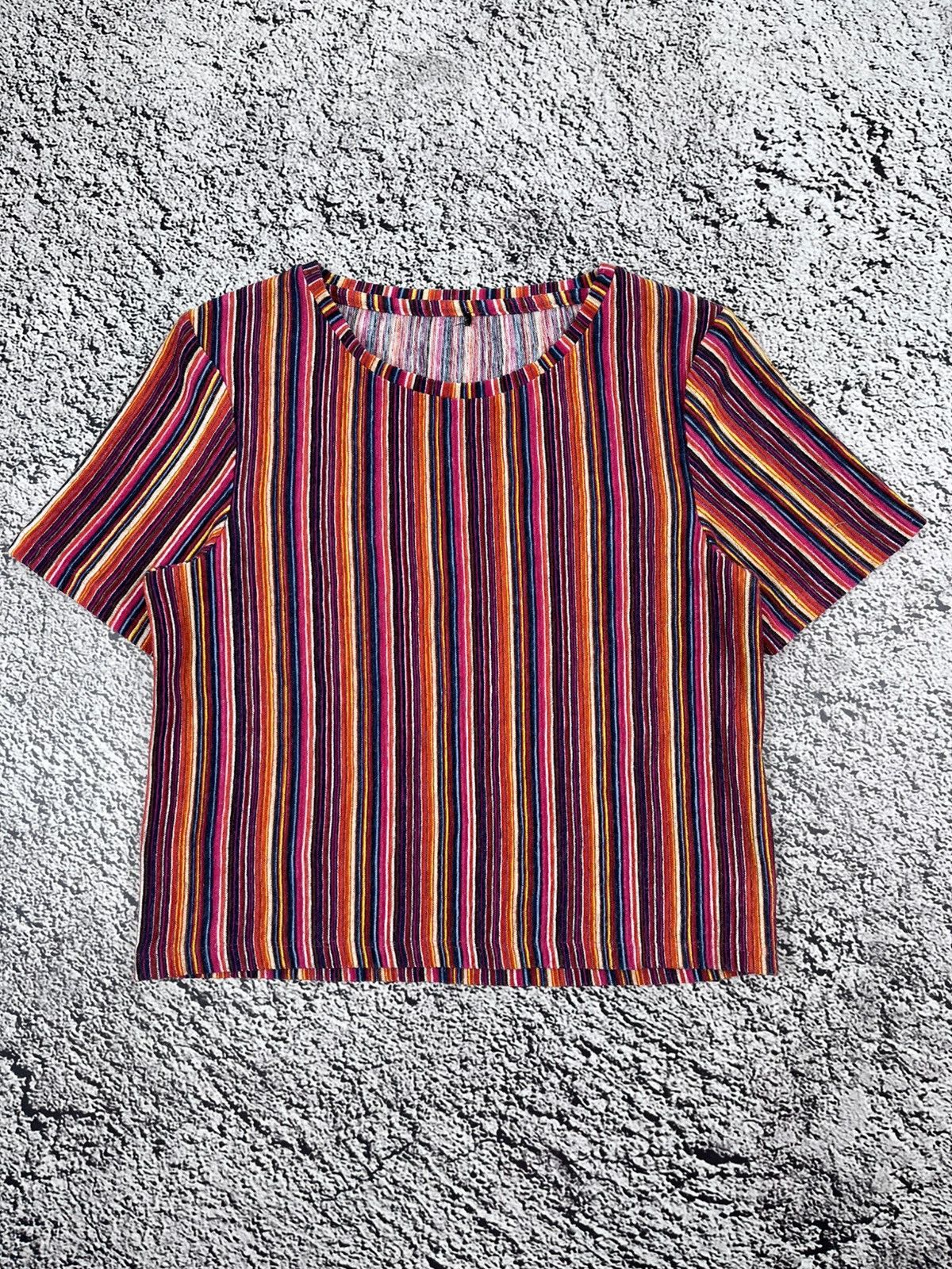 Vintage Vintage Knit Striped Casual T Shirt Size M Size M / US 6-8 / IT 42-44 - 1 Thumbnail