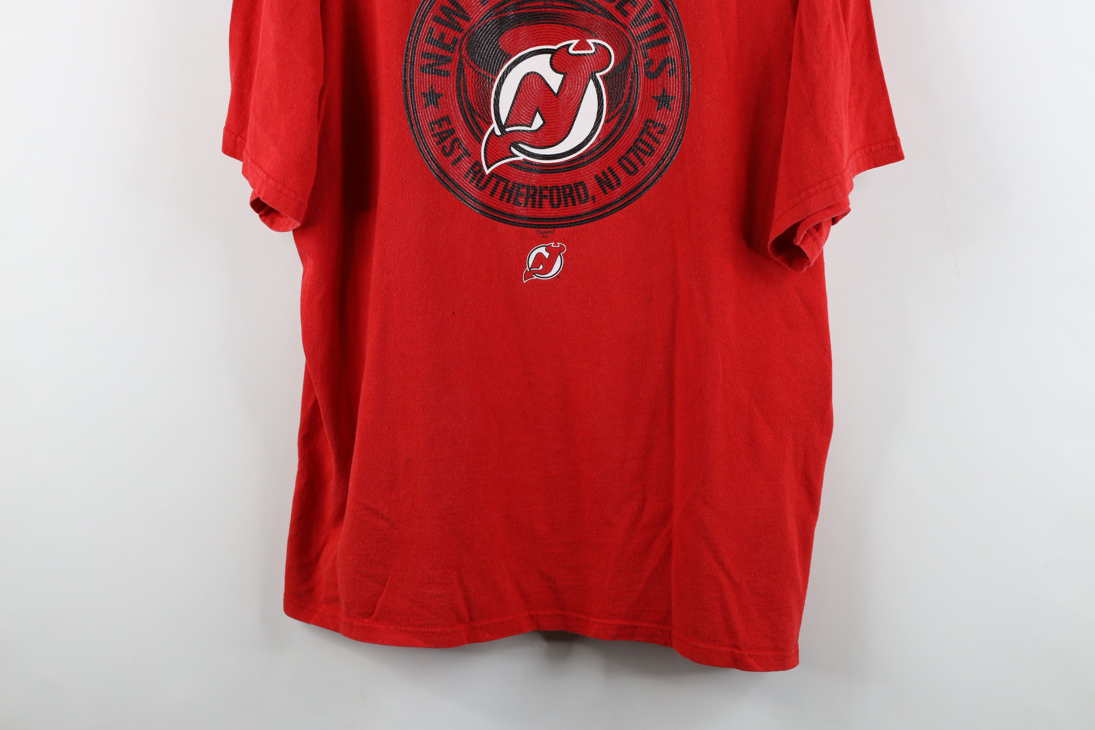 Majestic × Vintage Vintage 90s Majestic New Jersey Devils Hockey T-Shirt Red Size US XXL / EU 58 / 5 - 3 Thumbnail