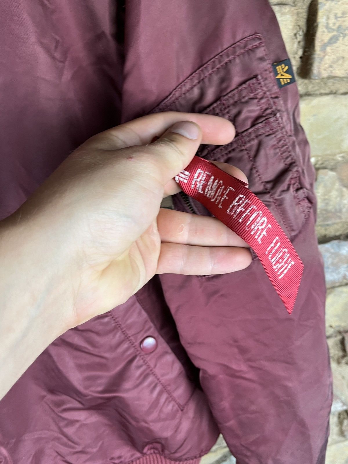Alpha Industries Burgundy Alpha Industries Bomber Jacket 90s Vintage Size US L / EU 52-54 / 3 - 3 Thumbnail