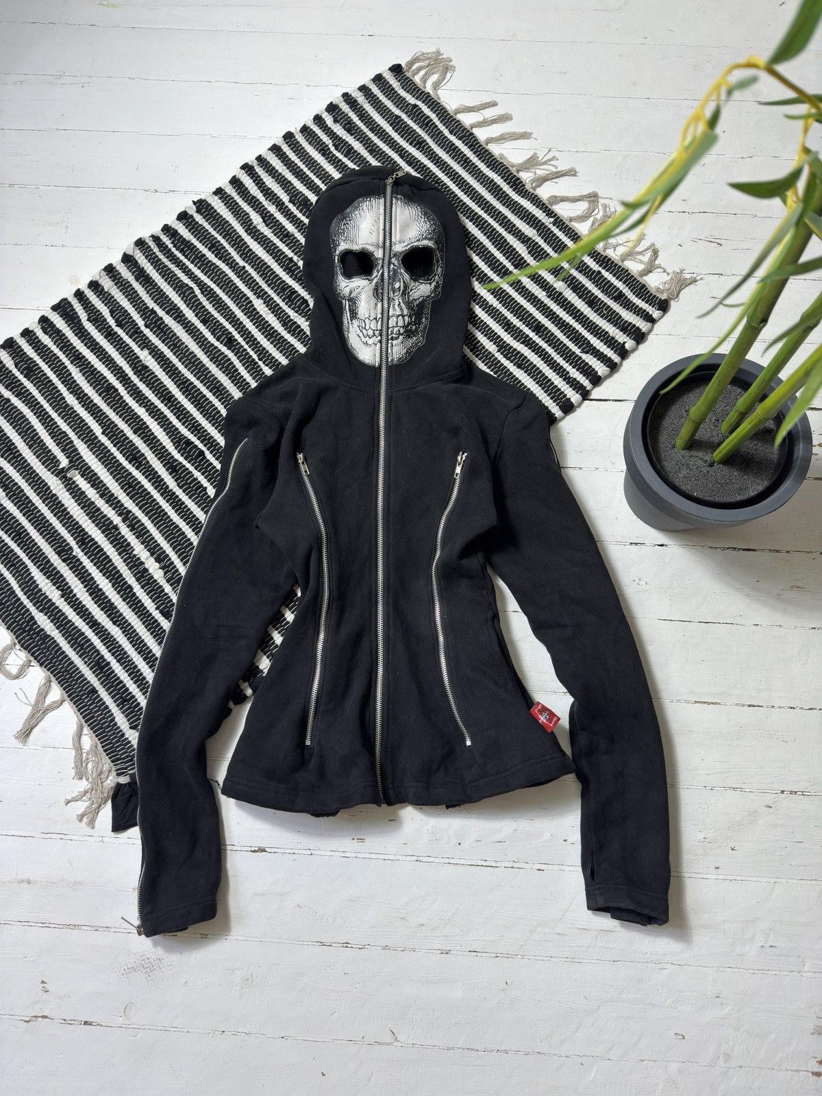 Vintage VINTAGE AVANT GARDE SKELETON CORSET STYLE FULL ZIP UP HOODIE Size M / US 6-8 / IT 42-44 - 2 Thumbnail