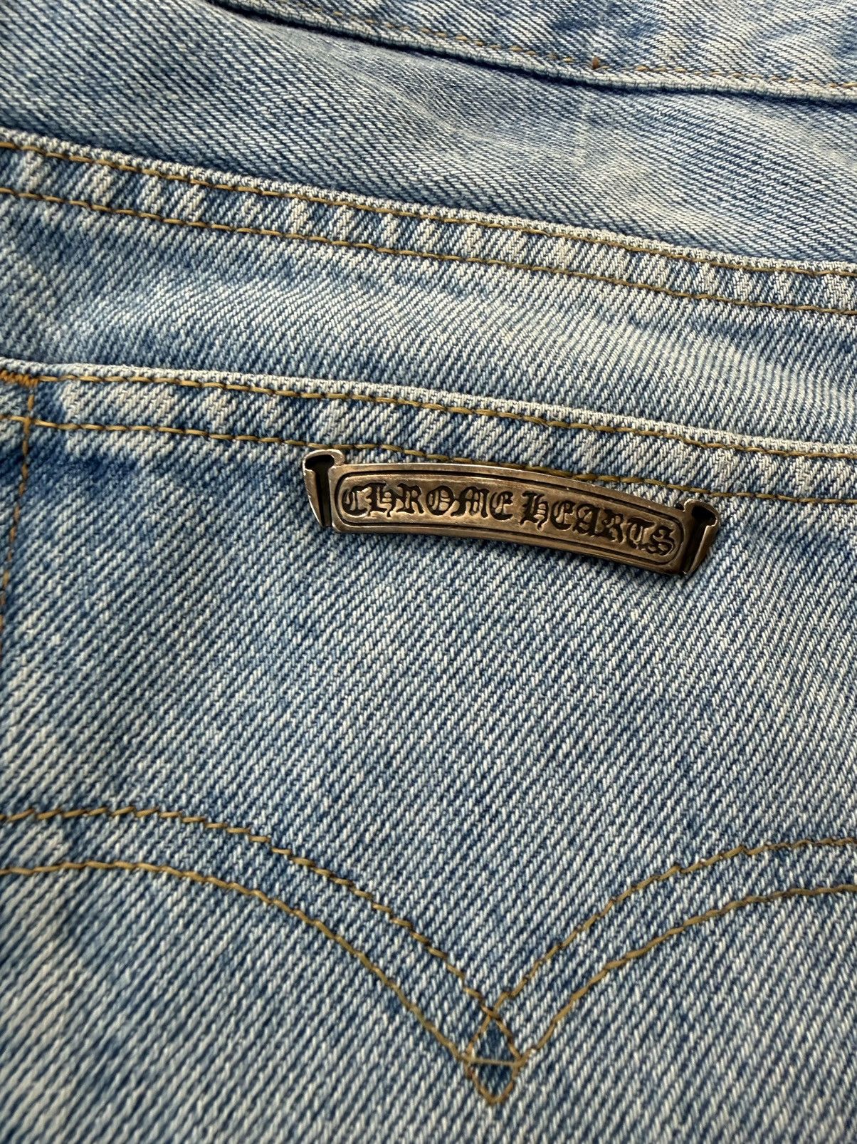Chrome Hearts CHROME HEARTS CELEBRITY WEEKND 13 LEATHER CROSS LEVIS JEANS Size US 33 - 19 Thumbnail