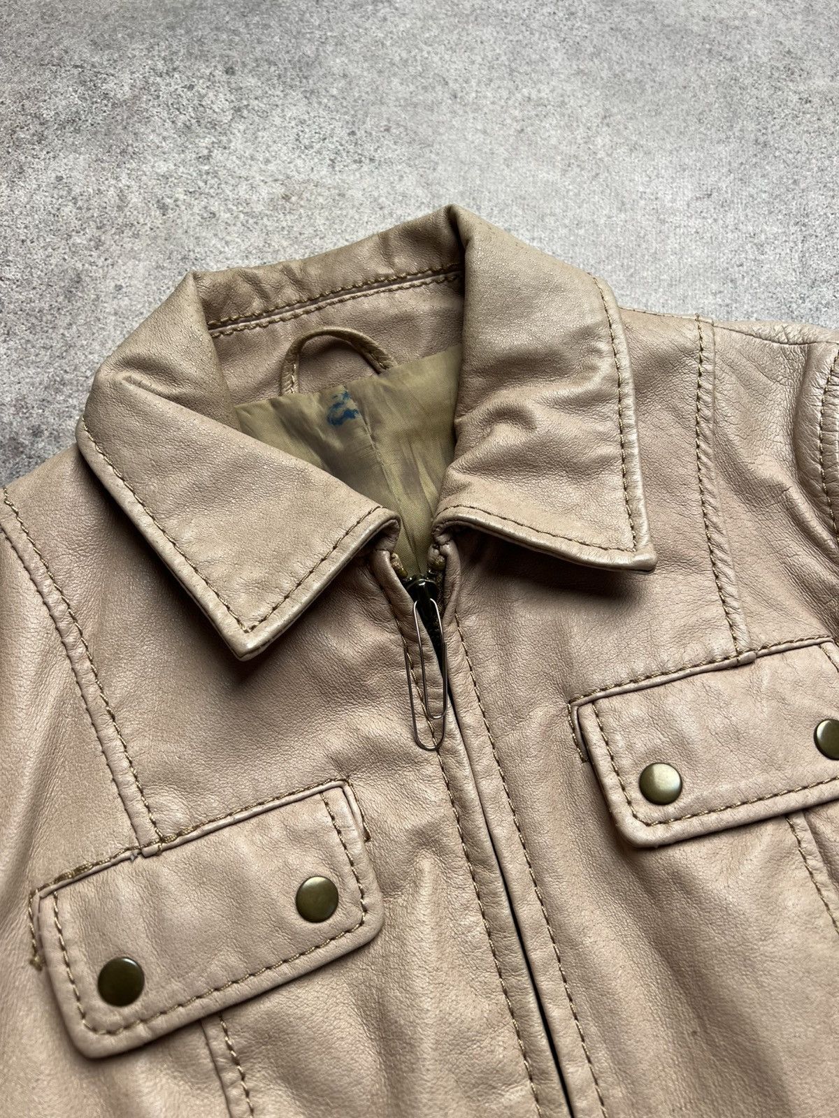 Other Vintage double zip faded leather jacket Size S / US 4 / IT 40 - 4 Thumbnail