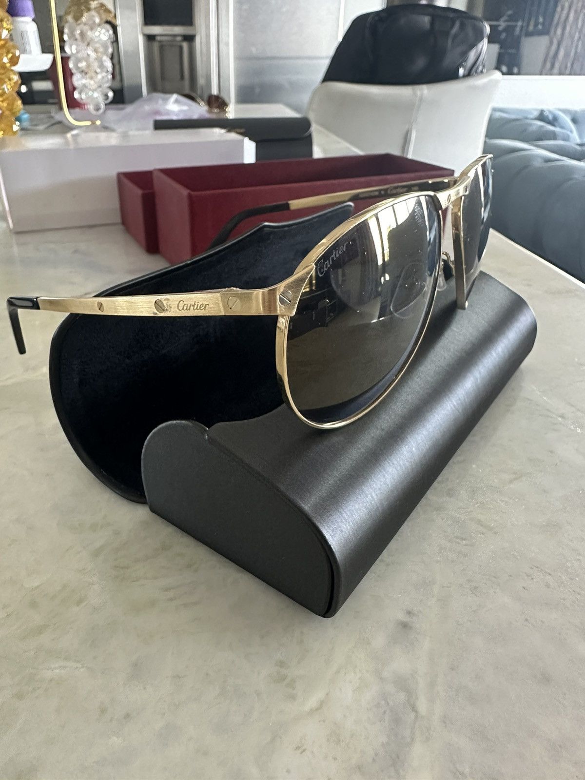 image of Cartier Glasses / Shades in Gold, Men's