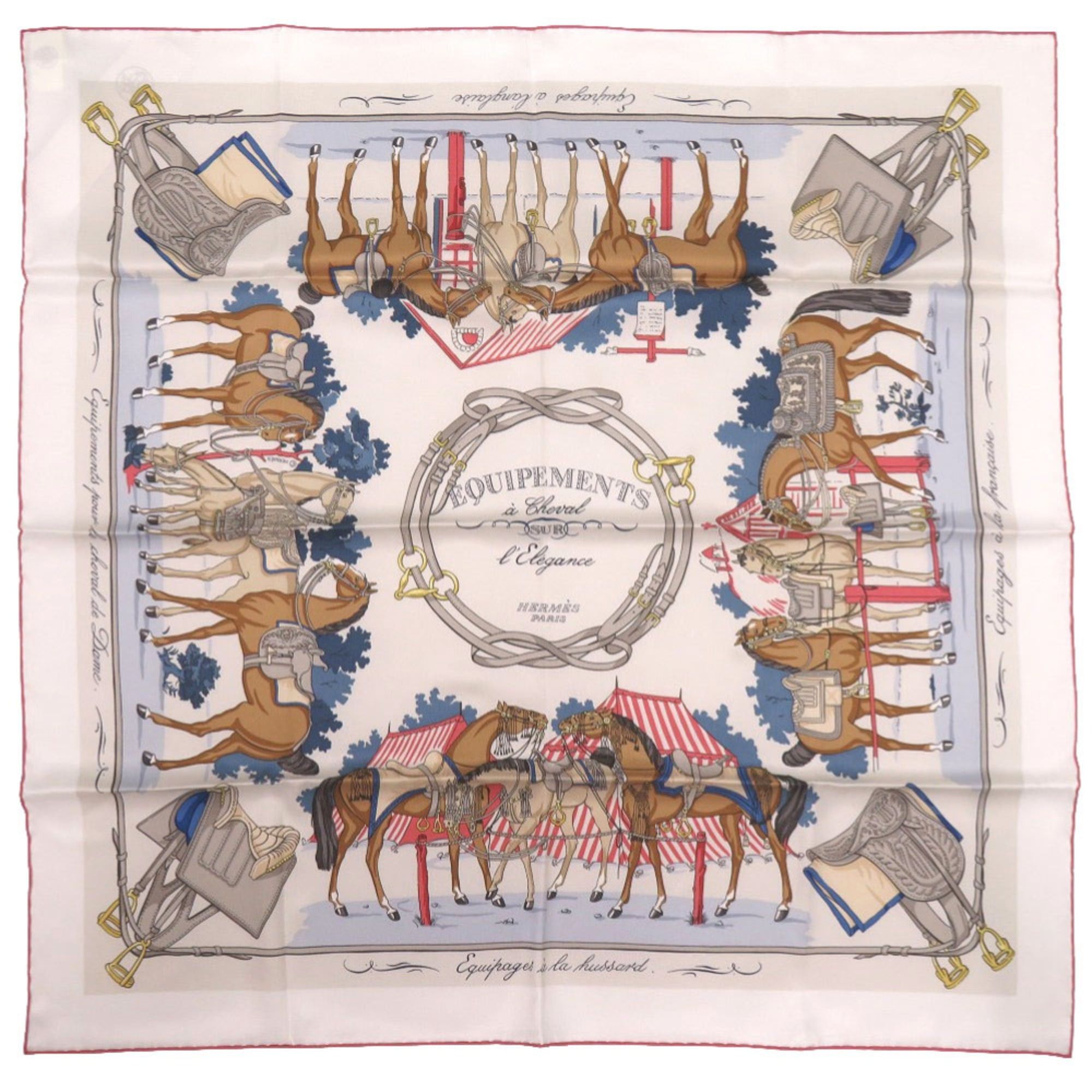 Hermes Like new Hermès Carré 70, Elegant Horsewear, Silk Griperle Bois de Rose Ardoise Scarf, 0215HERMES Size ONE SIZE - 1 Thumbnail