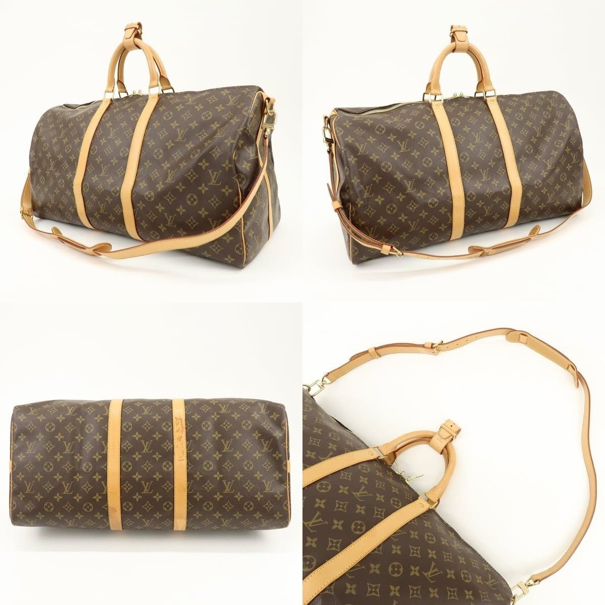 Louis Vuitton Louis Vuitton Monogram Keepall Bandouliere 55 Duffle Bag Size ONE SIZE - 3 Thumbnail