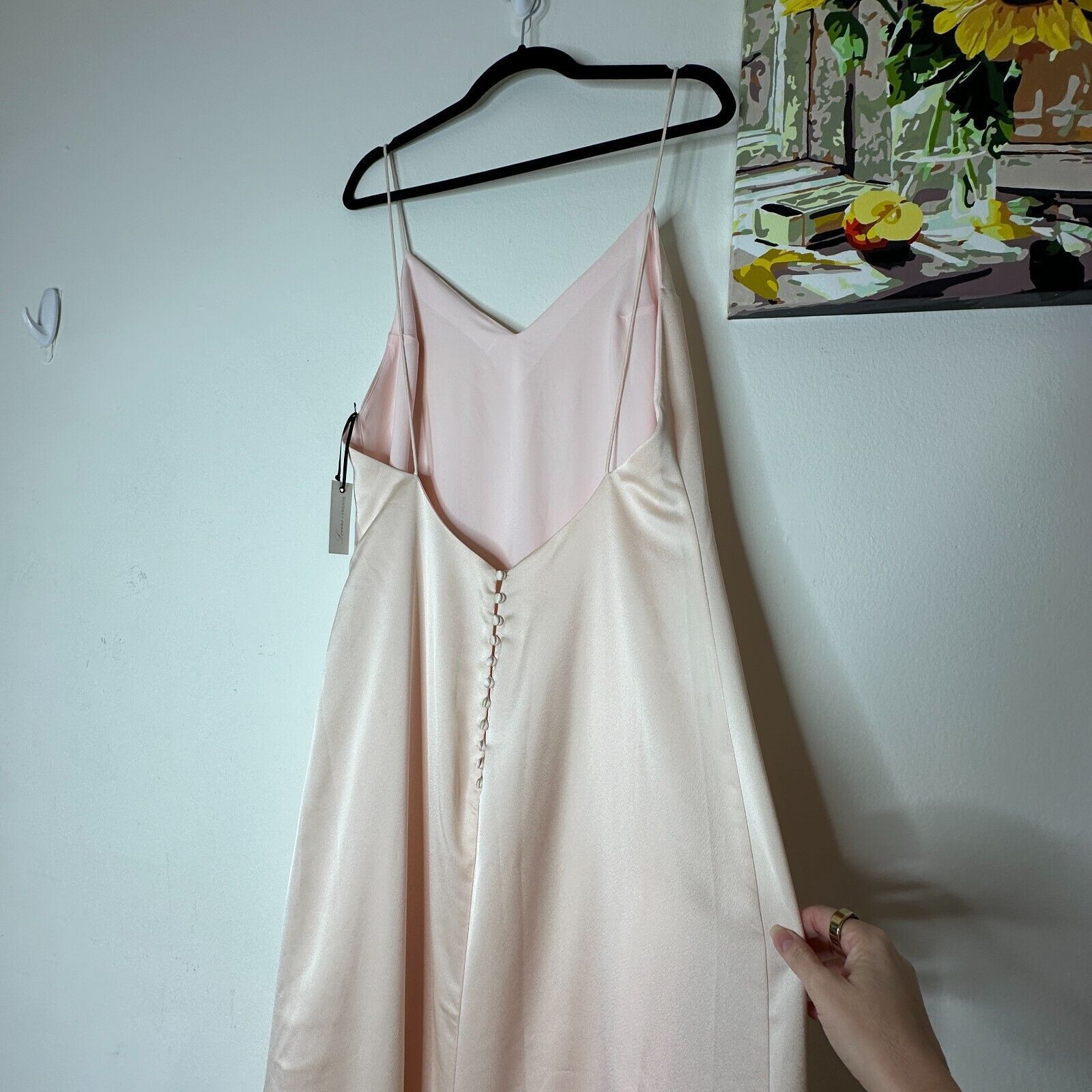Other Lovers + Friends The Slip Maxi Dress Pink Lined Back Button Size XL / US 12-14 / IT 48-50 - 6 Thumbnail