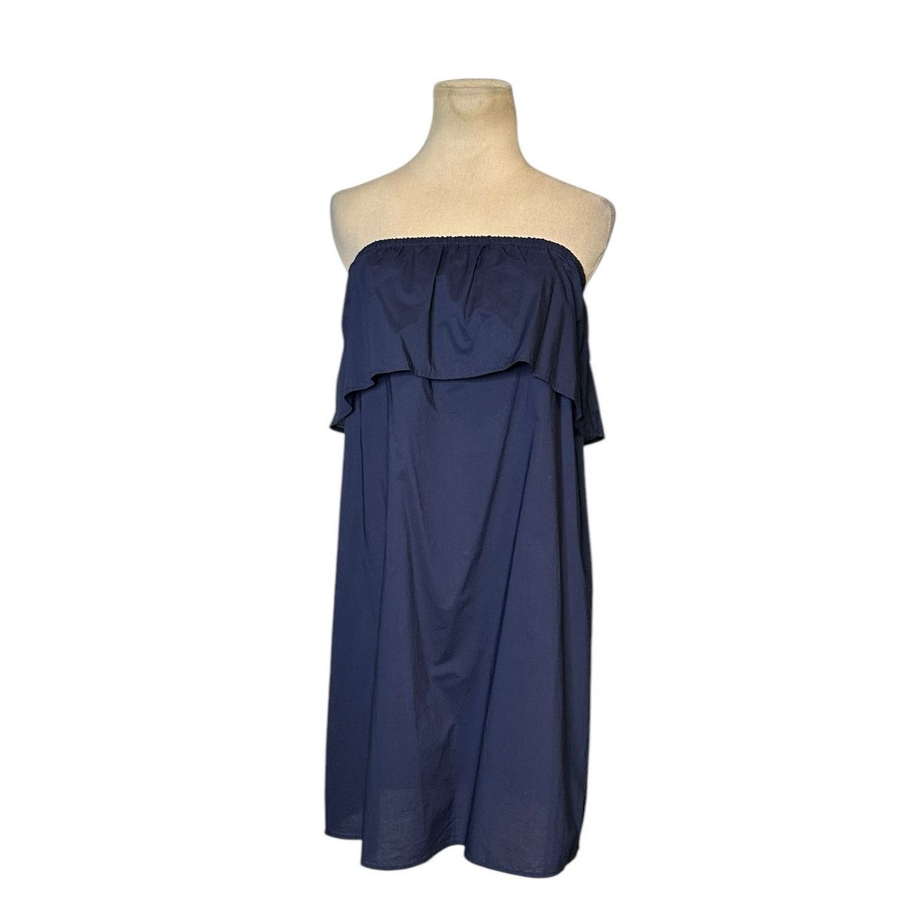 Uniqlo Uniqlo navy blue ruffled neck mini dress size Small Size S / US 4 / IT 40 - 6 Thumbnail