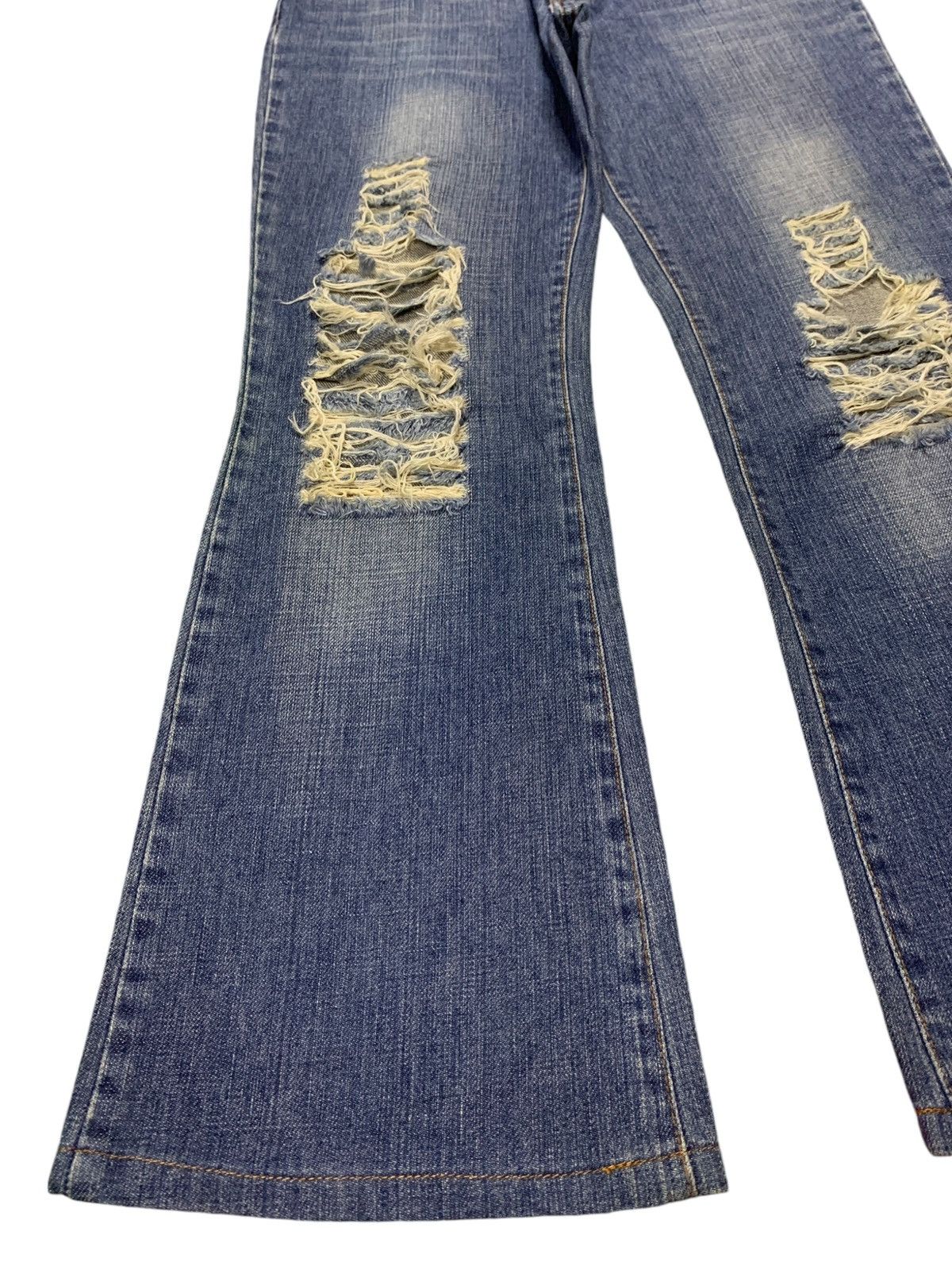 Dolce & Gabbana Vintage Dolce Gabbana Faded Wash Distressed Flare Jeans Size 29" - 6 Thumbnail