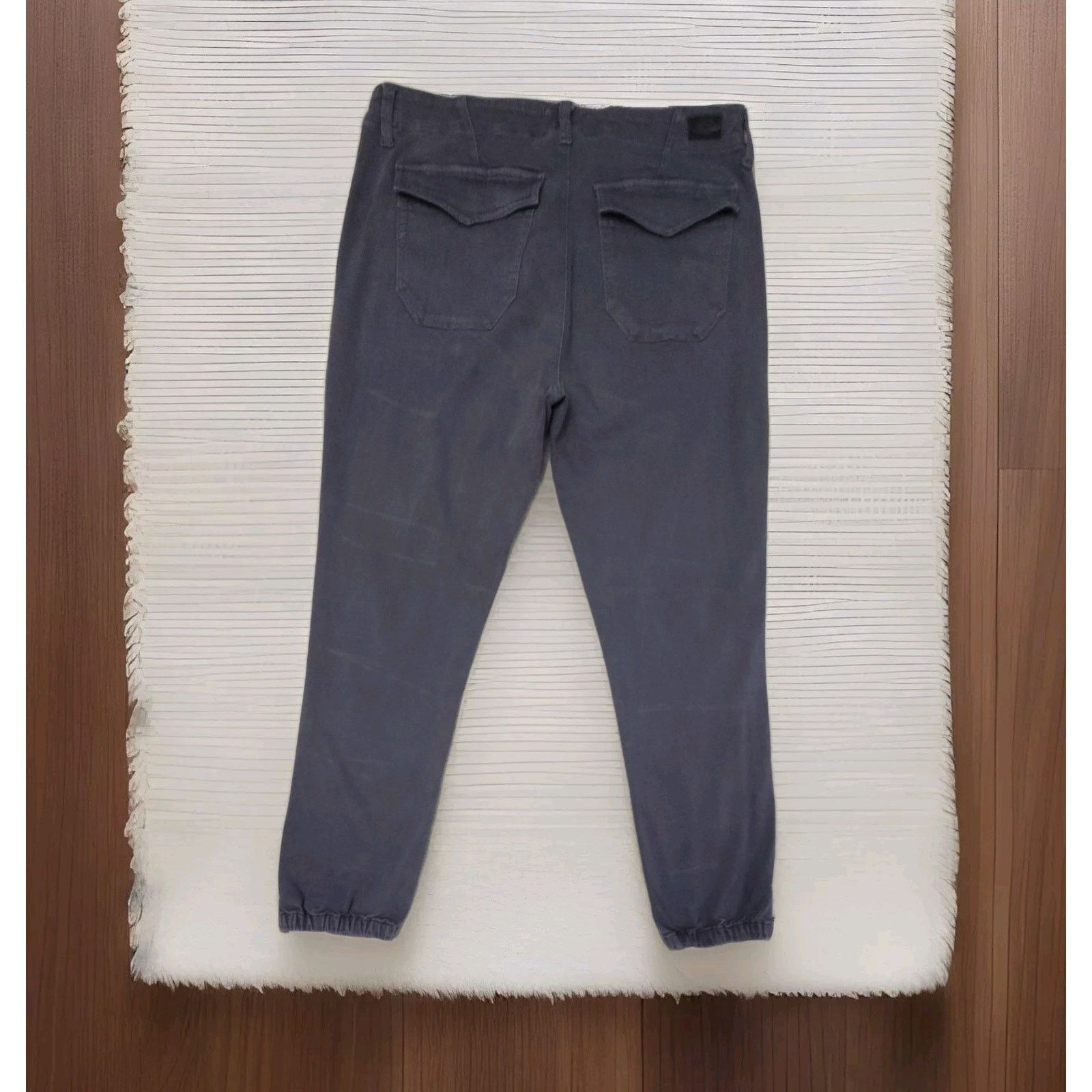 Paige Paige Mayslie Blue Denim Joggers Jeans Elastic Zip Hems 31 Size 31" - 3 Thumbnail