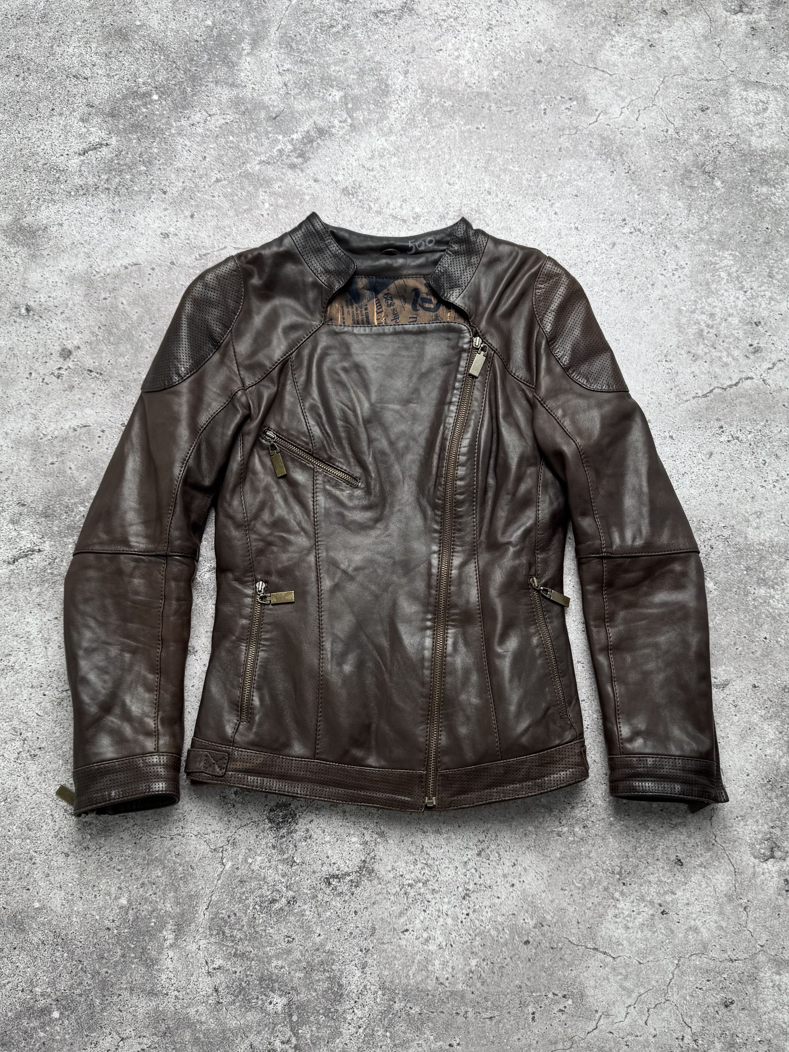Vintage Vintage Leather Jacked With Zippers C5(V408)(E8) Size XS / US 0-2 / IT 36-38 - 1 Thumbnail