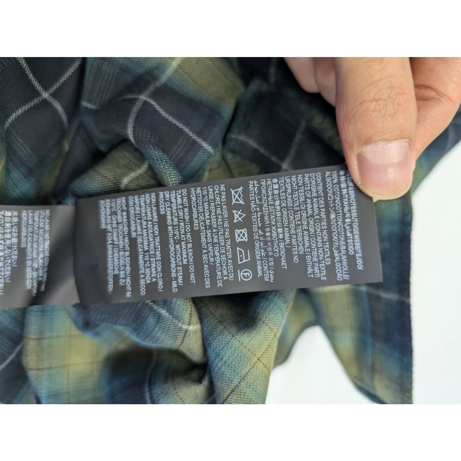 Saint Laurent Paris o1rshd1 Check Print Checked Cotton-Flannel Shirt Black/Green Size US L / EU 52-54 / 3 - 17 Thumbnail