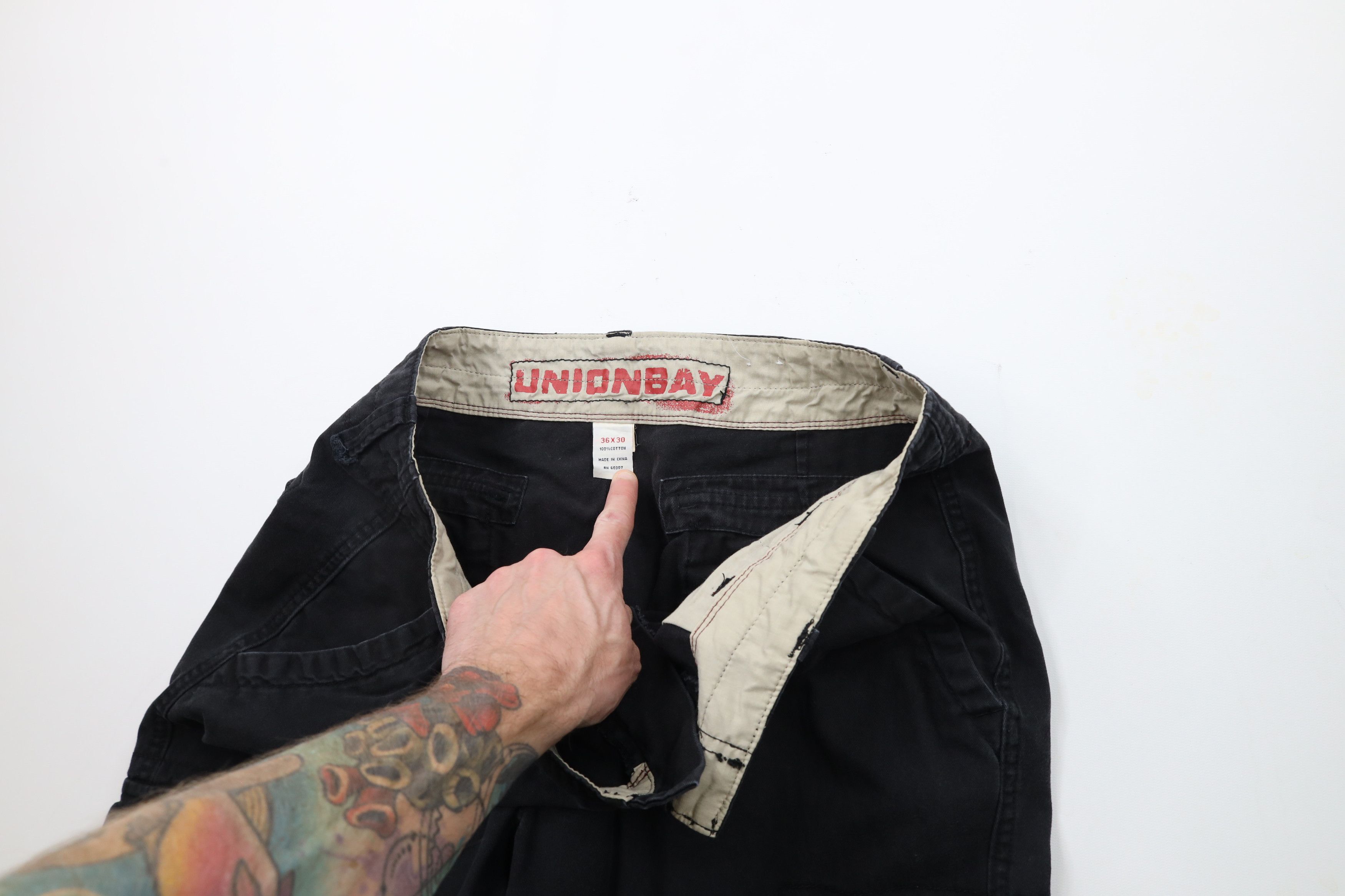 Vintage Vintage 90s Streetwear Baggy Fit Wide Leg Cargo Pants Black Size US 36 / EU 52 - 7 Thumbnail